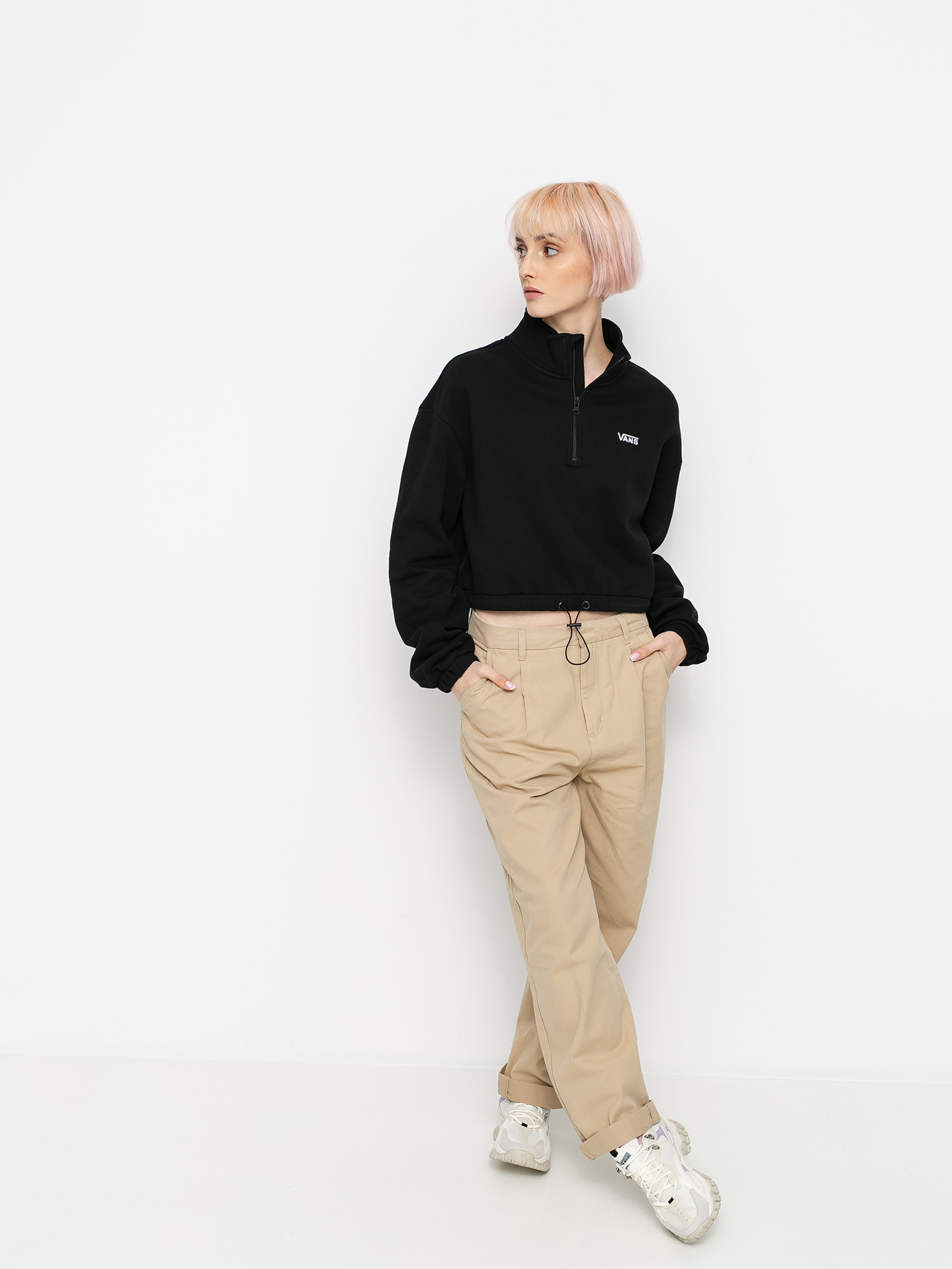 Bluza Vans Left Chest Half Zip Wmn (black)