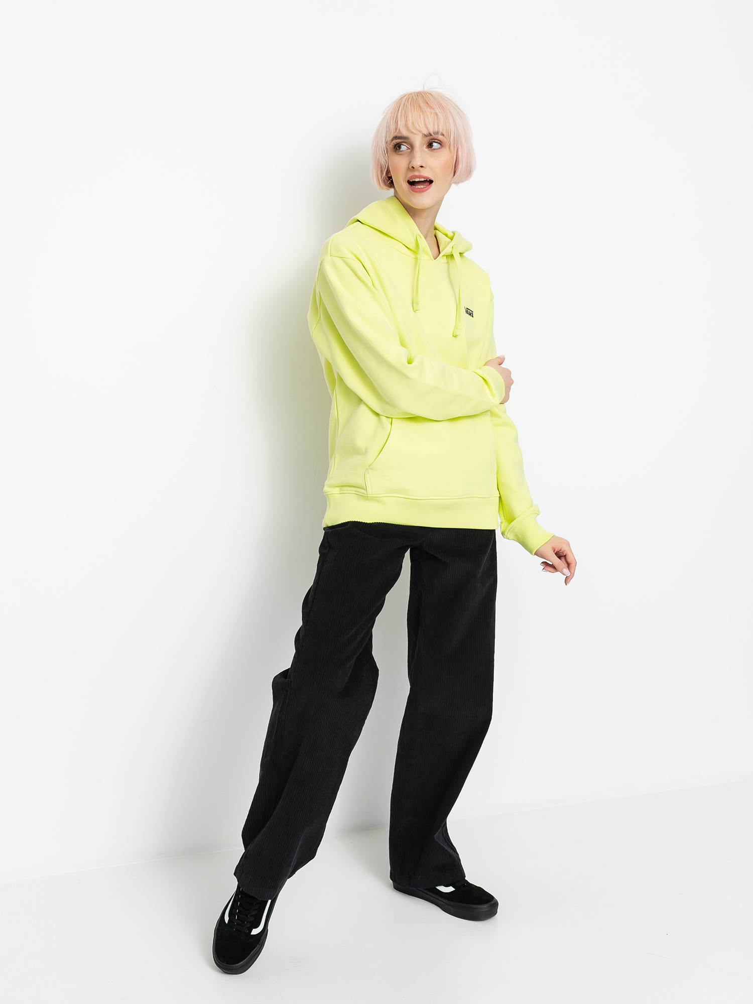Bluza z kapturem Vans Flying V Bf Ft HD Wmn (sunny lime)