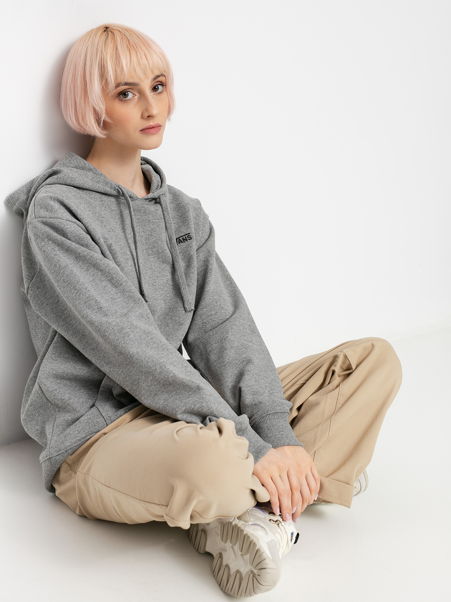 Bluza z kapturem Vans Flying V Bf Ft HD Wmn (cement heather)