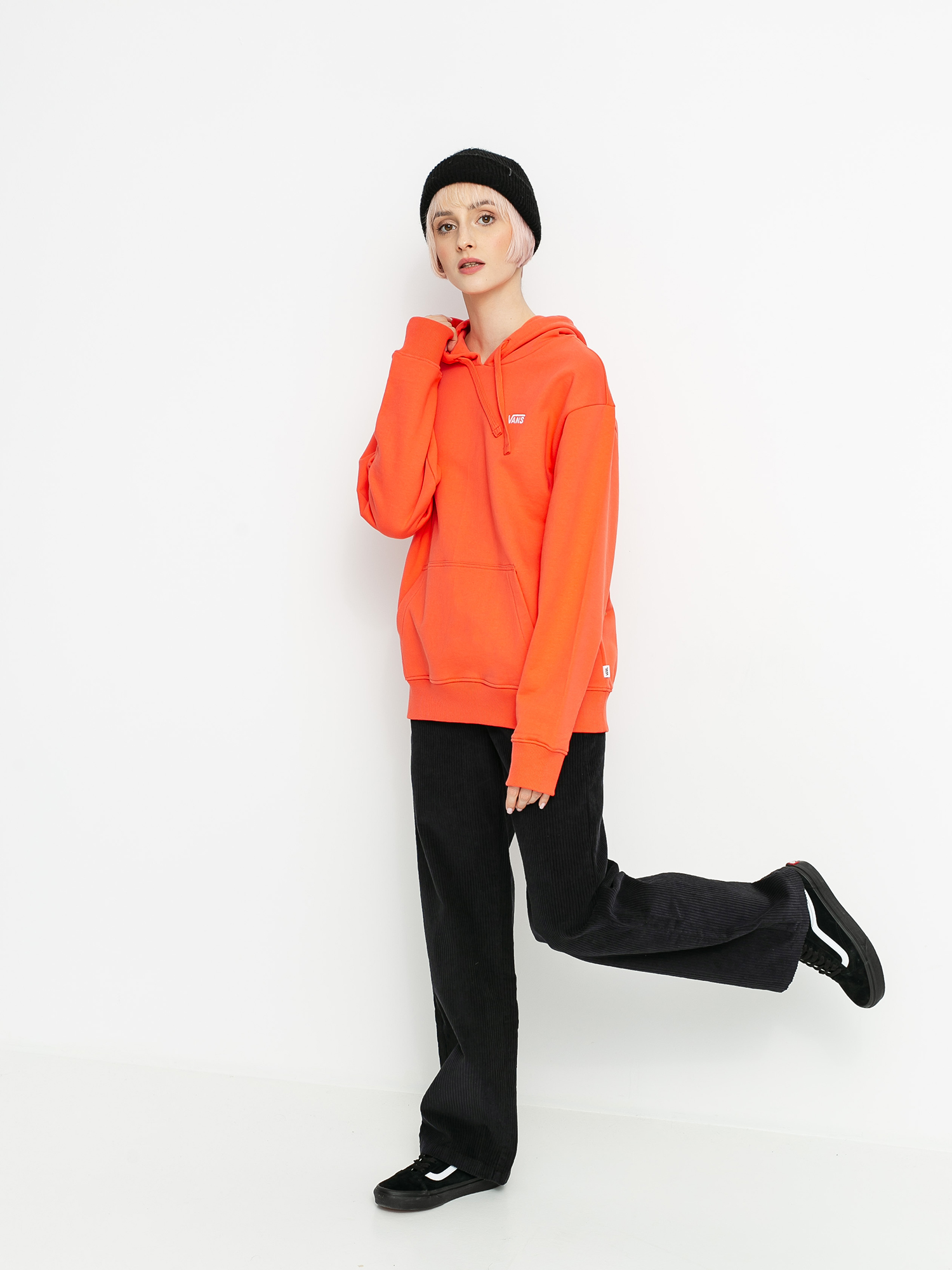 Bluza z kapturem Vans Flying V Bf Ft HD Wmn (hot coral)