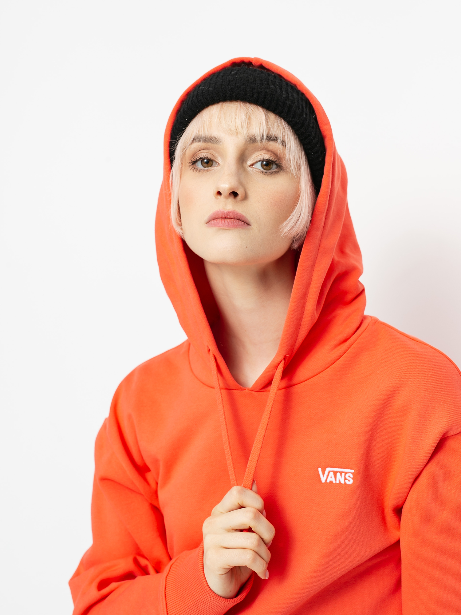 Bluza z kapturem Vans Flying V Bf Ft HD Wmn (hot coral)