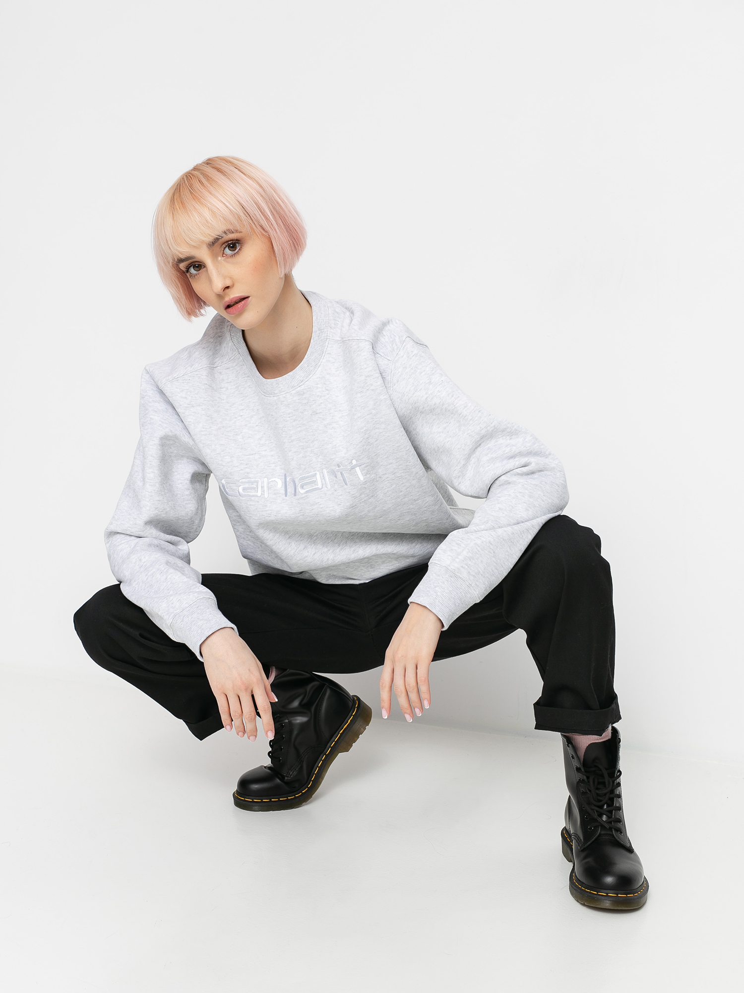 Bluza Carhartt WIP Sweat Wmn (ash heather/white)