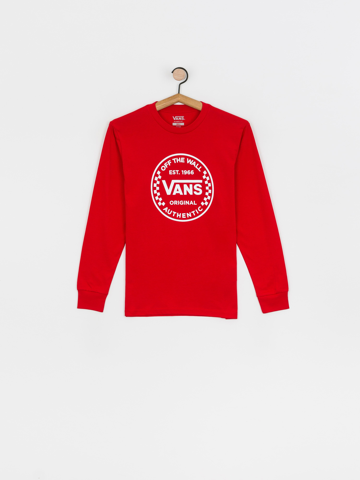Longsleeve Vans Authentic Checker (high risk red)