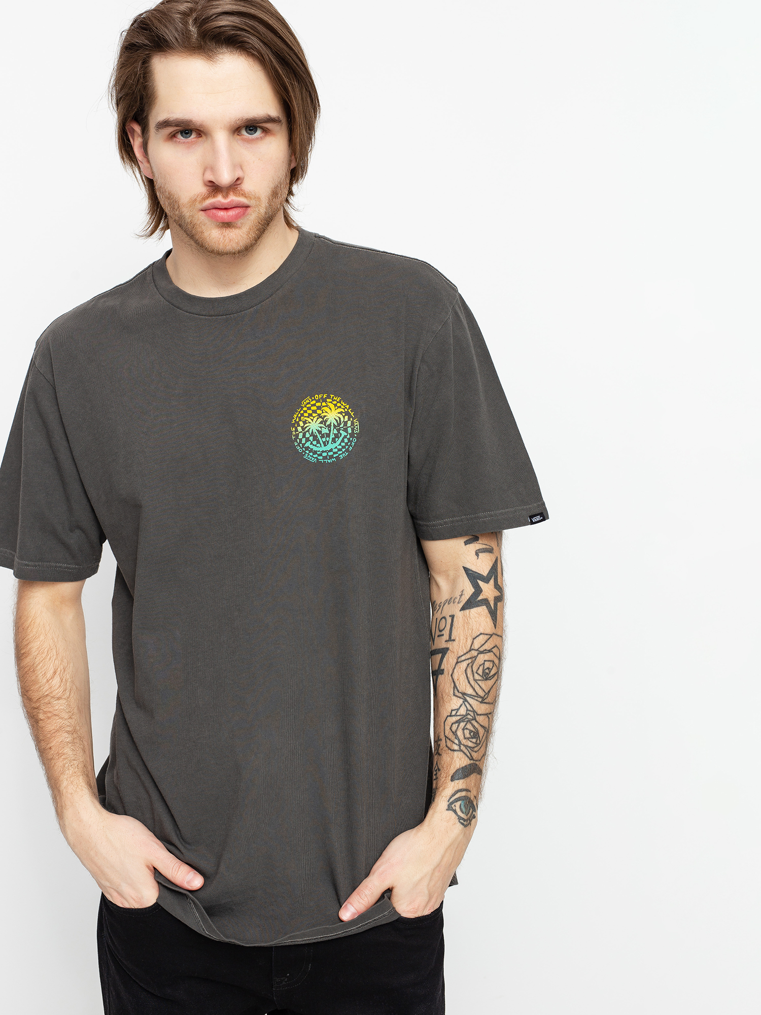 T-shirt Vans Vintage Checker Palms (black)