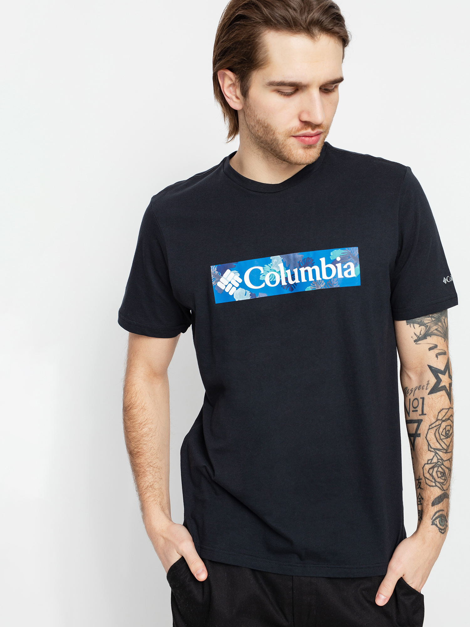 T-shirt Columbia Rapid Ridge (black/white framed floral)