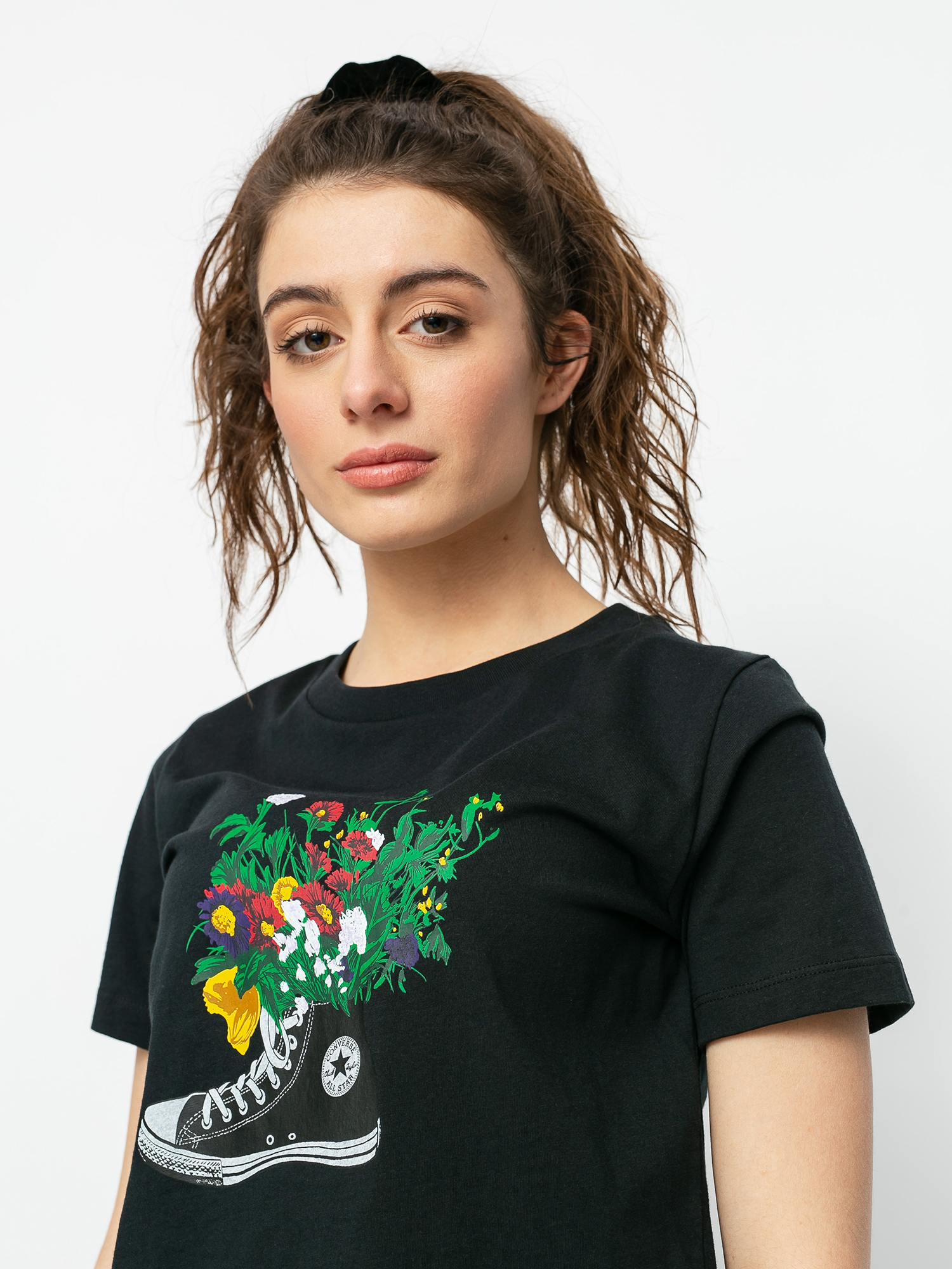 T-shirt Converse Flowers Are Blooming Wmn (black)