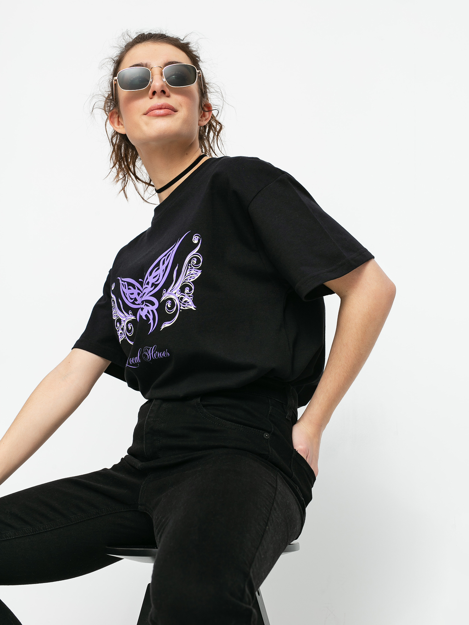 T-shirt Local Heroes Butterfly Tribal Wmn (black)