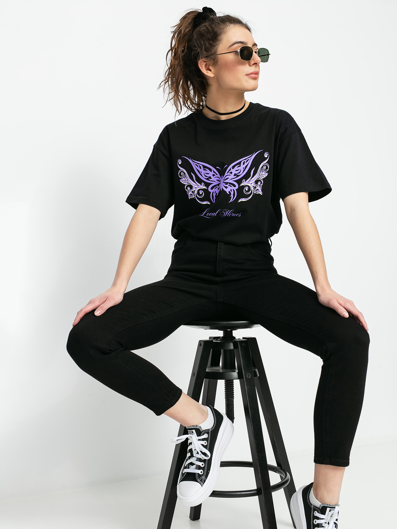 T-shirt Local Heroes Butterfly Tribal Wmn (black)