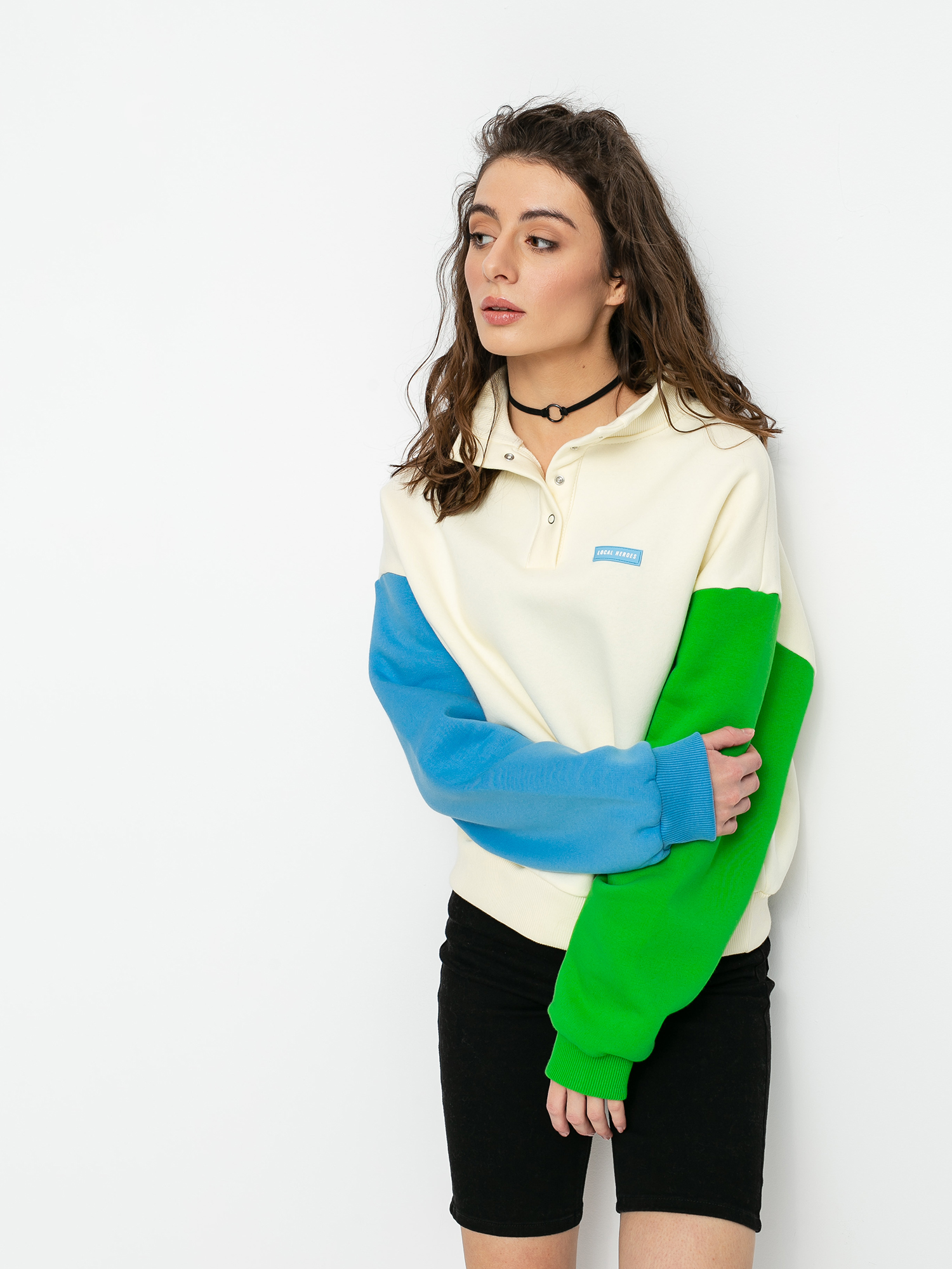 Bluza Local Heroes Grass & Sky Turtleneck Wmn (cream/blue/green)