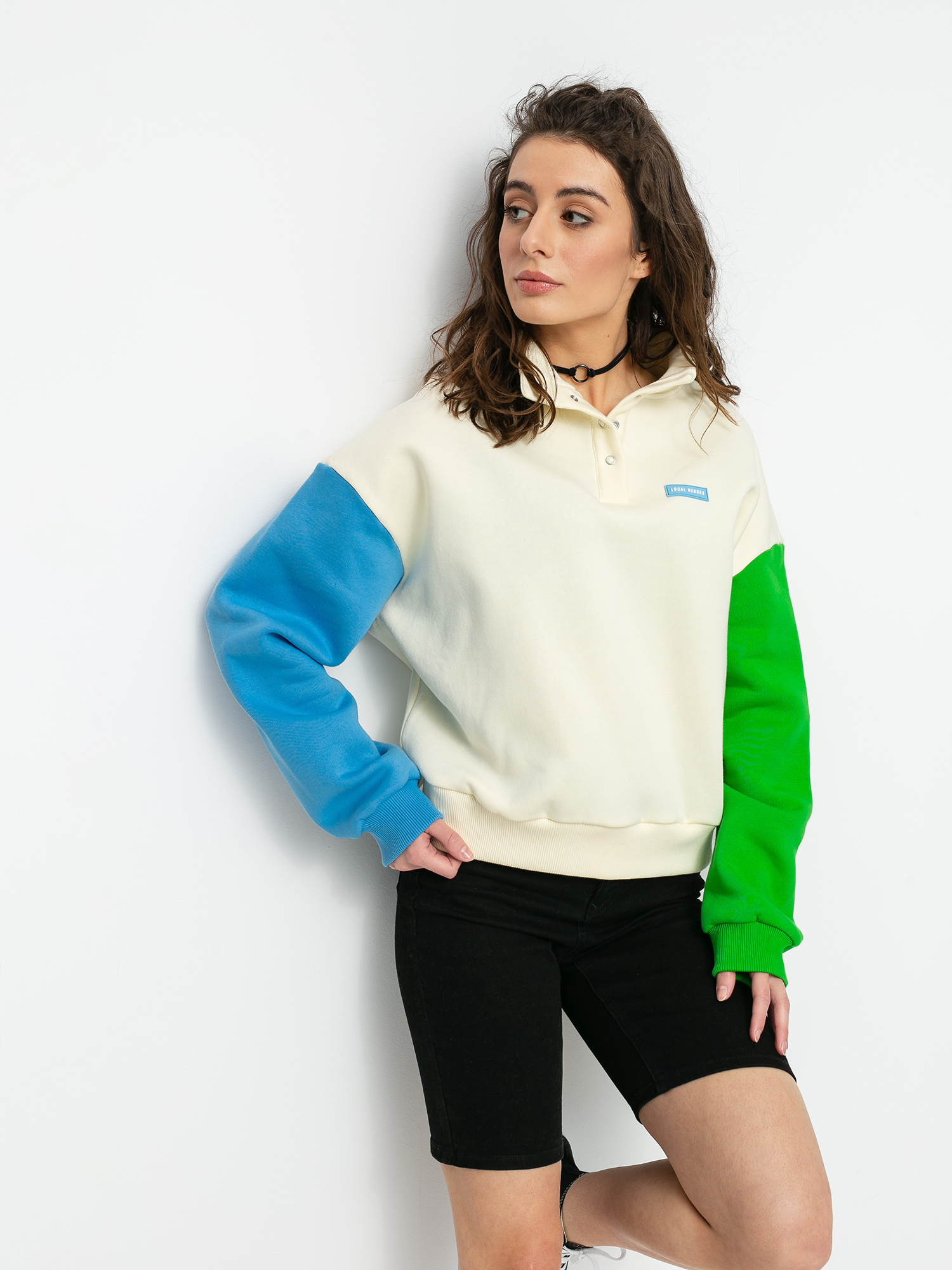 Bluza Local Heroes Grass & Sky Turtleneck Wmn (cream/blue/green)