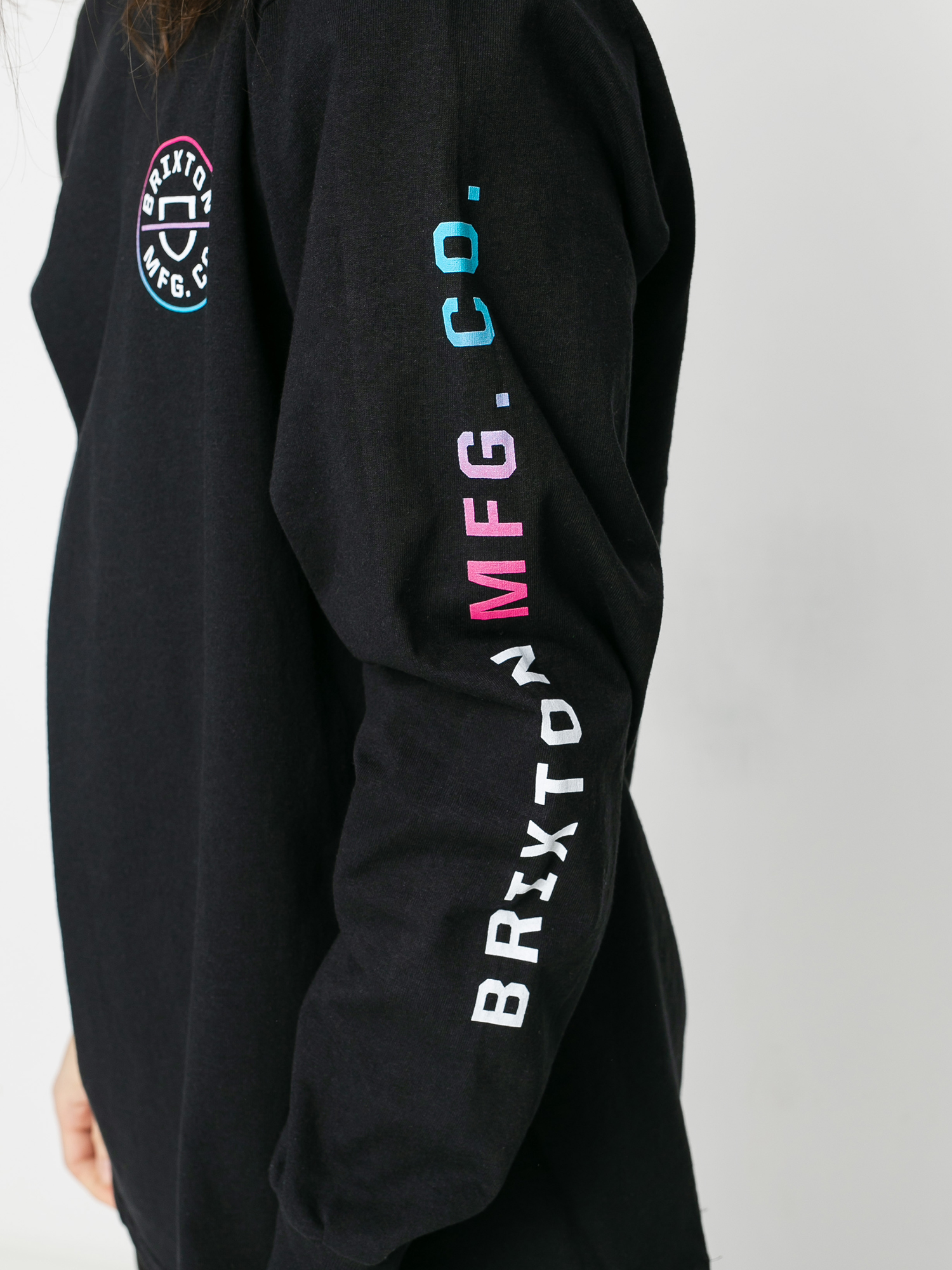 Longsleeve Brixton Crest Stt (black/light blue/pink)