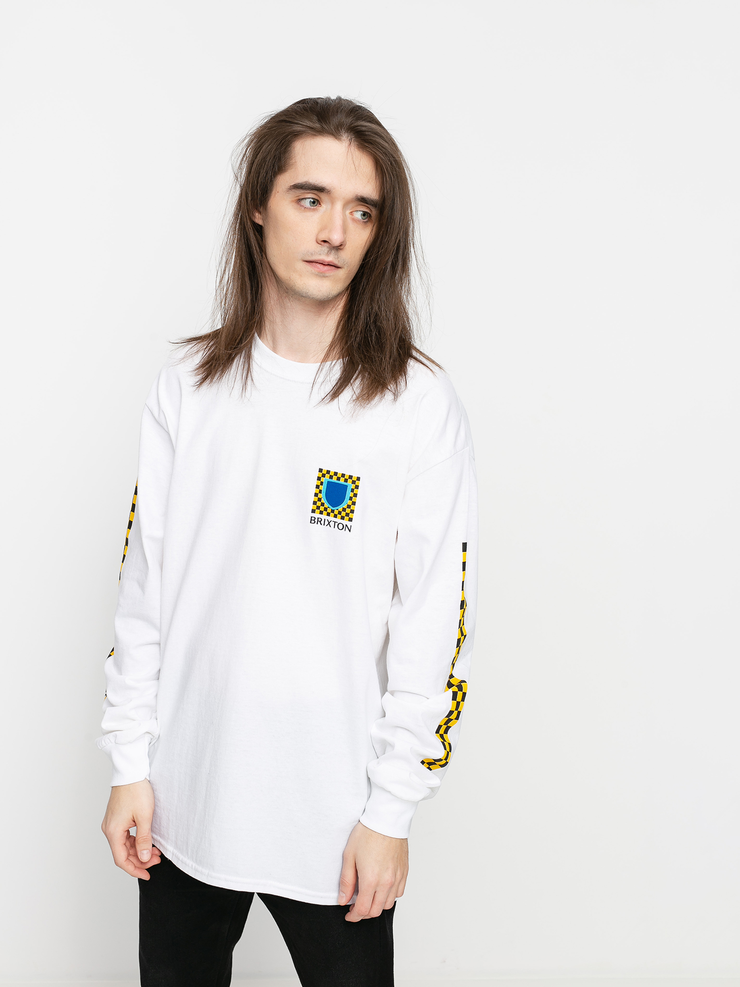 Longsleeve Brixton Beta Checkers Stt (white)