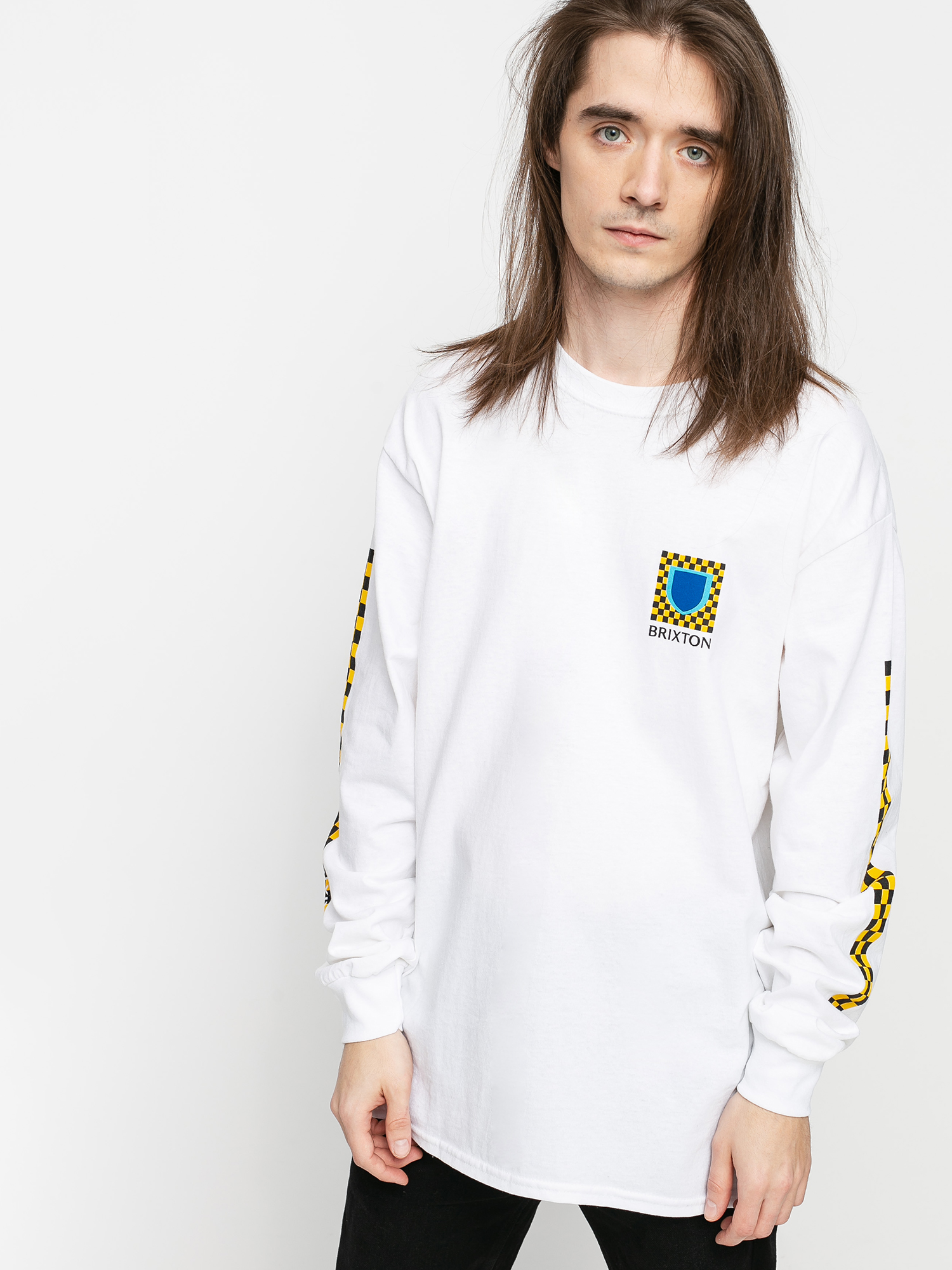 Longsleeve Brixton Beta Checkers Stt (white)