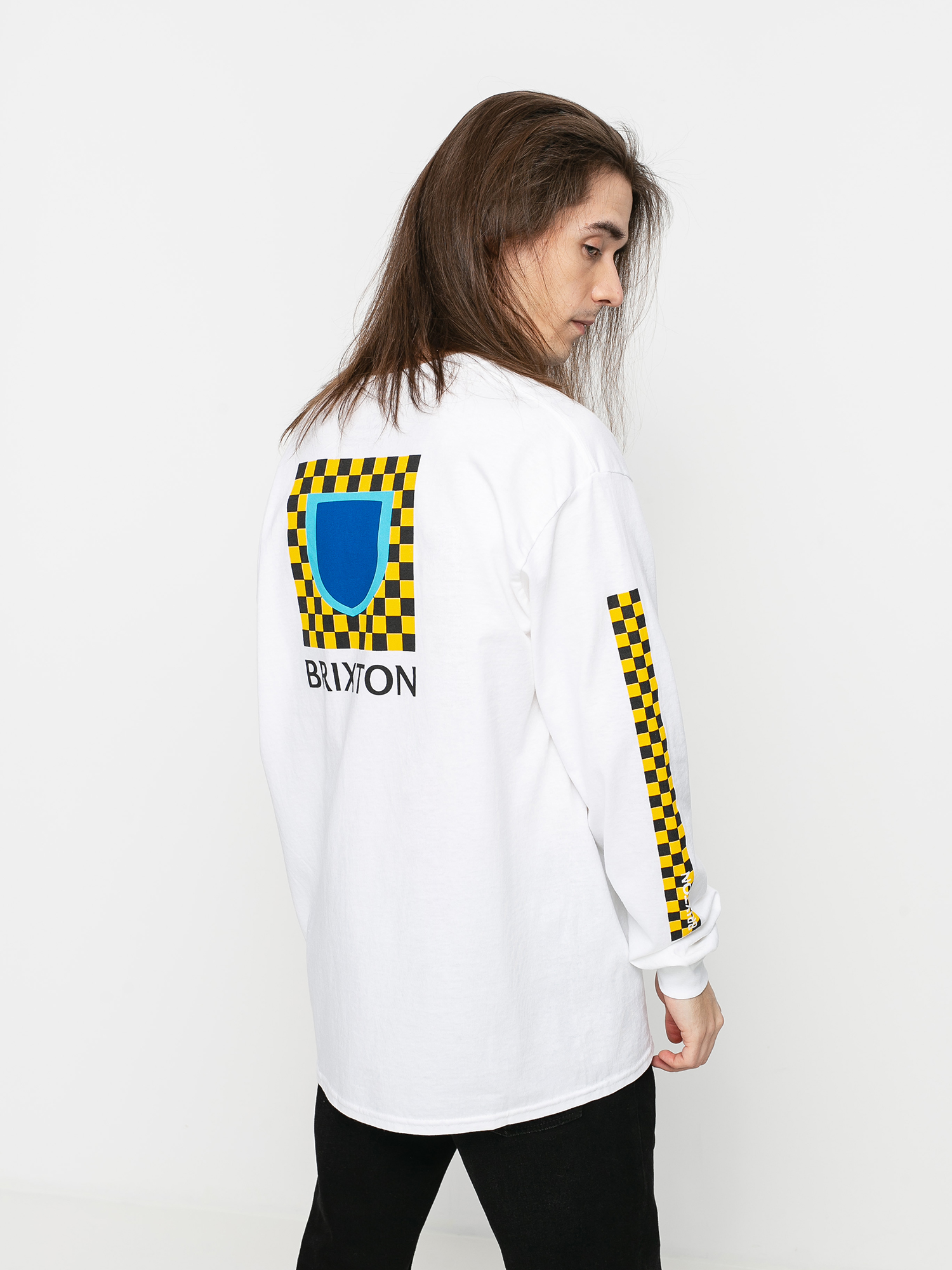 Longsleeve Brixton Beta Checkers Stt (white)