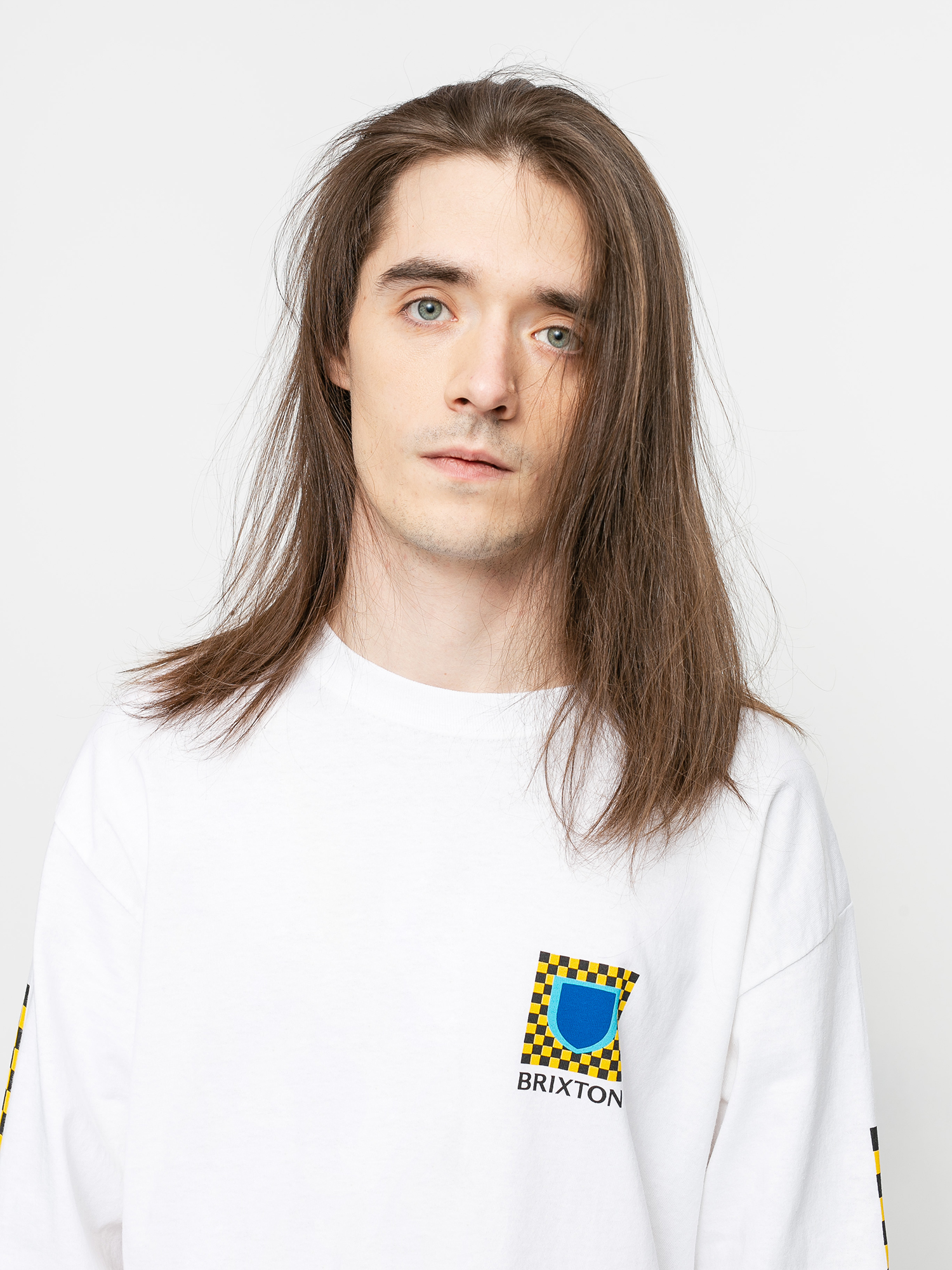 Longsleeve Brixton Beta Checkers Stt (white)
