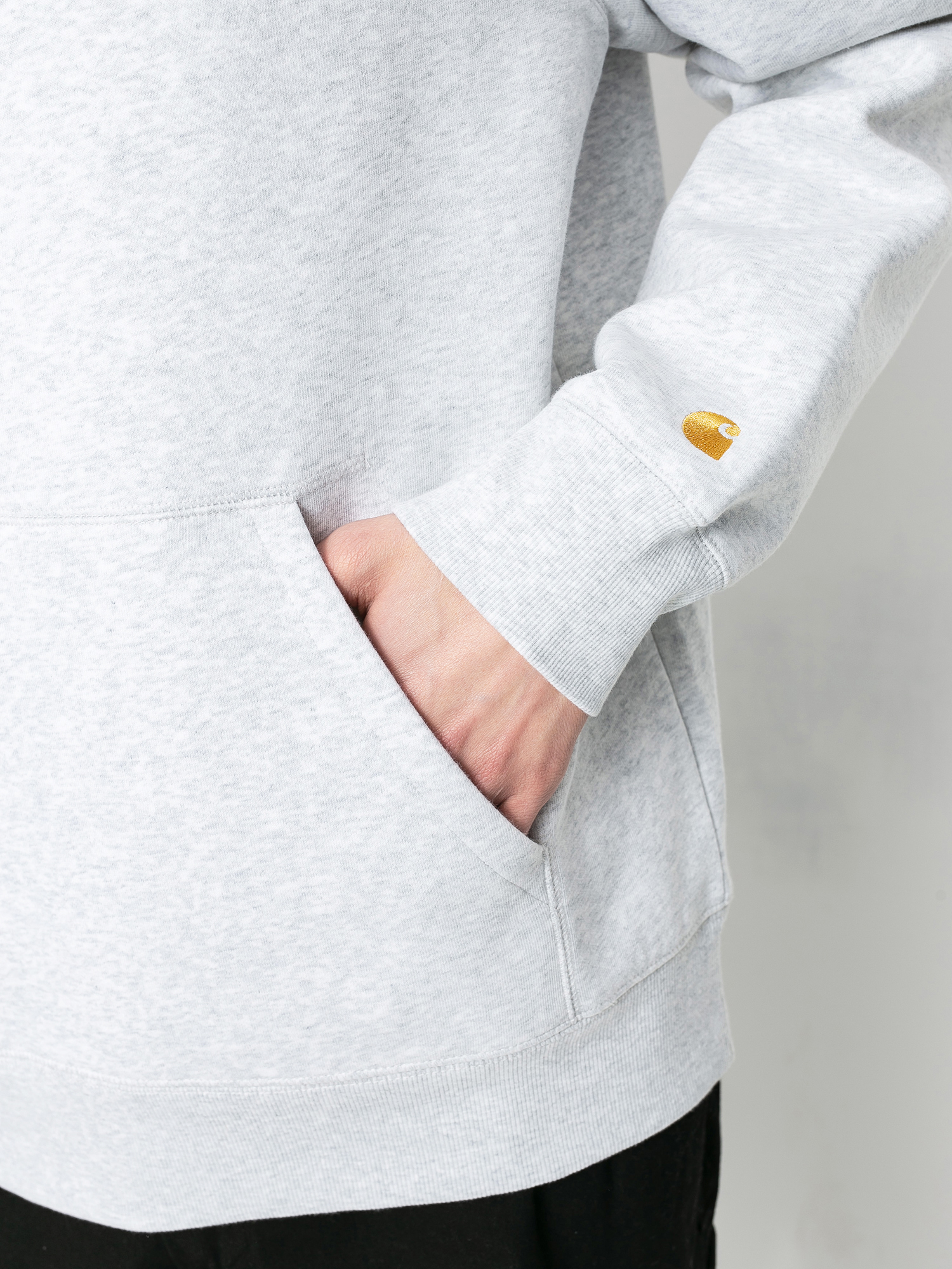 Bluza z kapturem Carhartt WIP Chase HD (ash heather/gold)