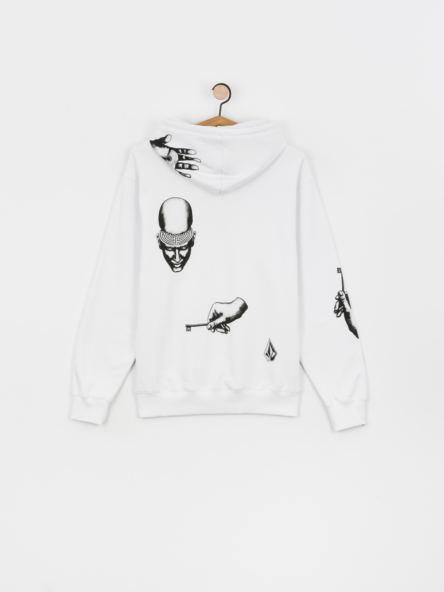 Bluza z kapturem Volcom Fa HD (white)