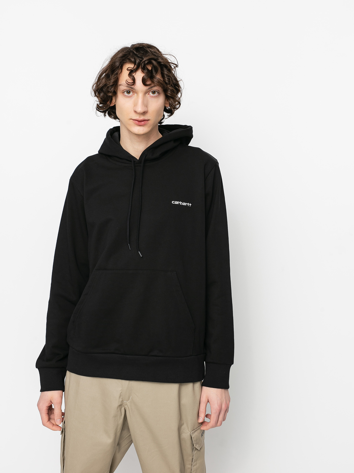 Bluza z kapturem Carhartt WIP Script Embroidery HD (black/white)