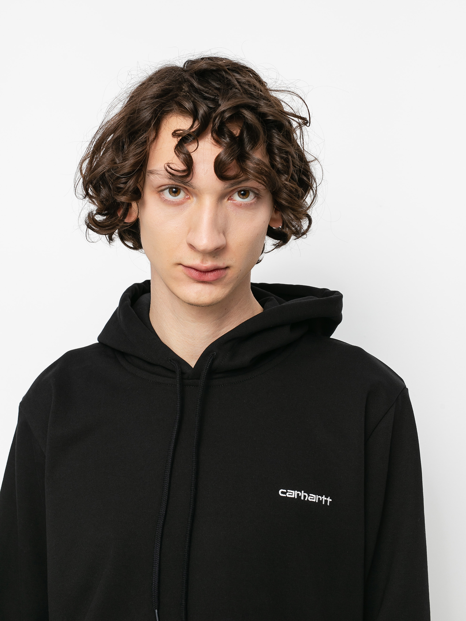 Bluza z kapturem Carhartt WIP Script Embroidery HD (black/white)