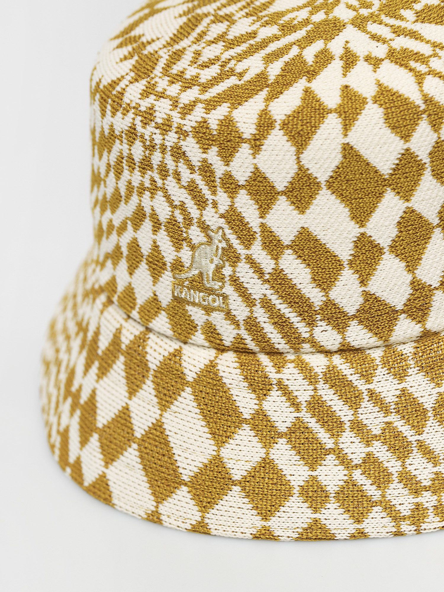 Kapelusz Kangol Warped Check Bucket (golden palm/natural)