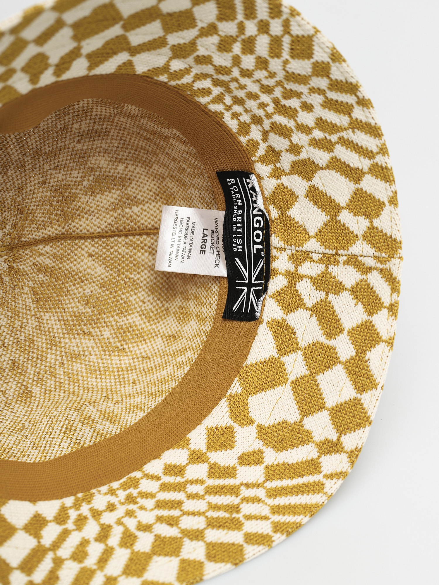 Kapelusz Kangol Warped Check Bucket (golden palm/natural)