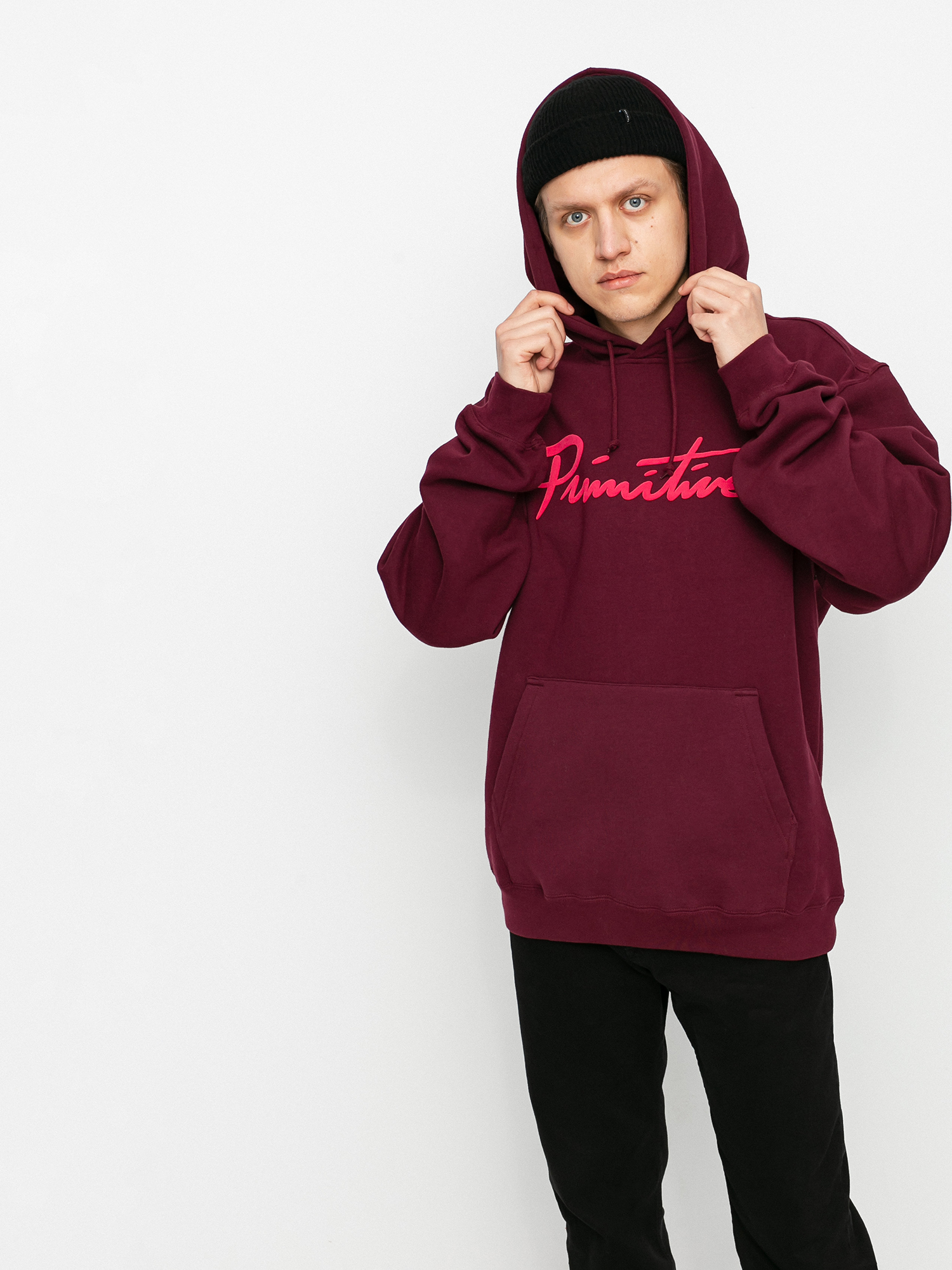 Bluza z kapturem Primitive Nuevo Puff HD (burgundy)