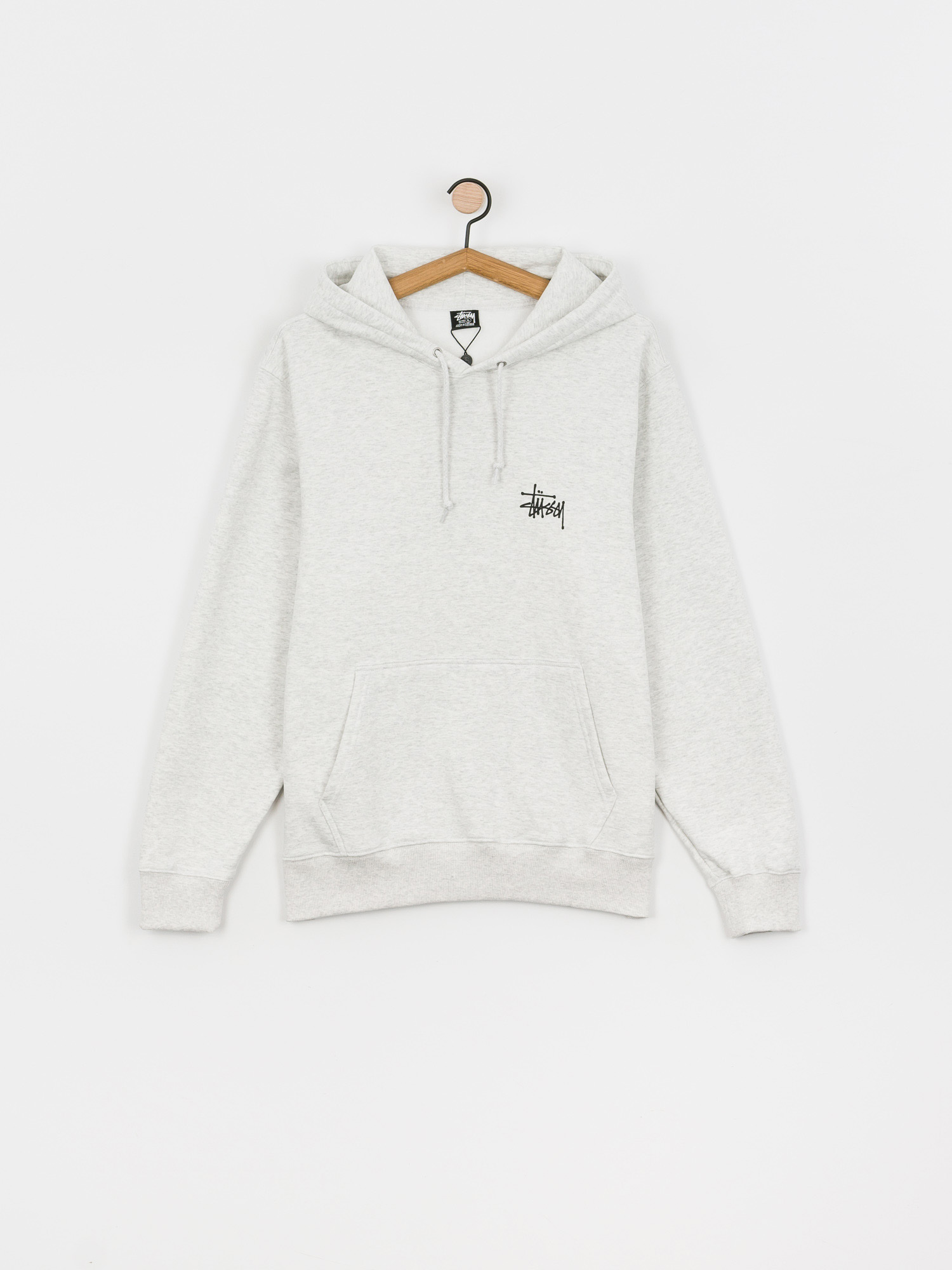 Bluza z kapturem Stussy Basic Stussy HD (ash heather)