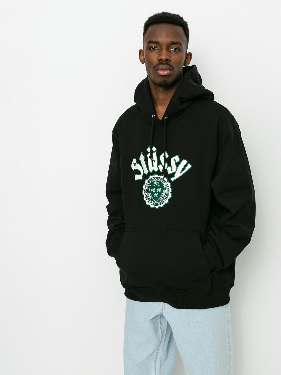 Bluza z kapturem Stussy City Seal App HD (black)