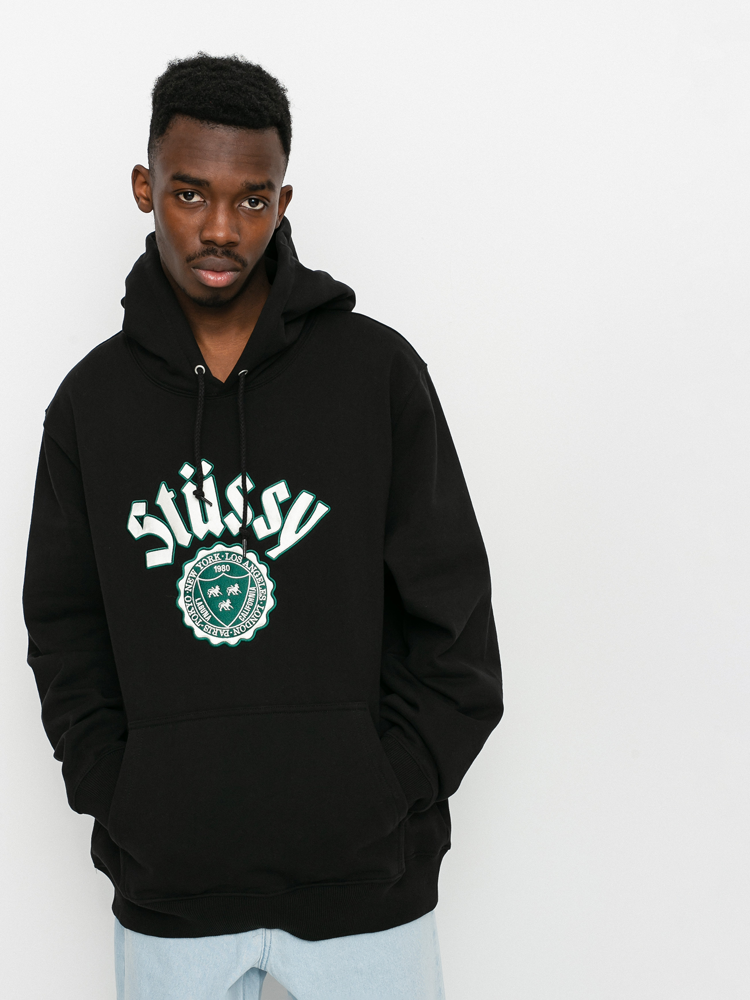 Bluza z kapturem Stussy City Seal App HD (black)
