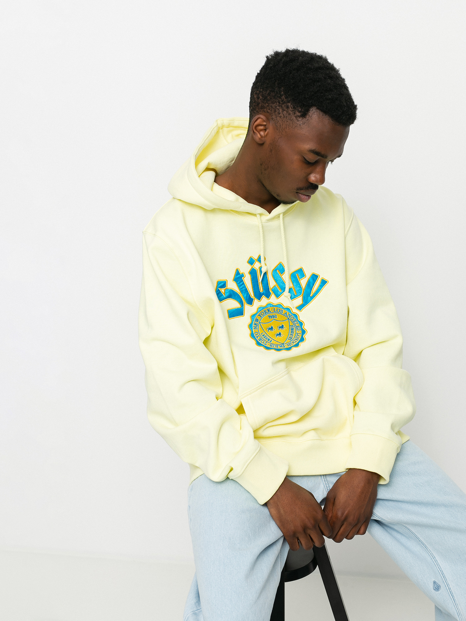 Bluza z kapturem Stussy City Seal App HD (pale yellow)