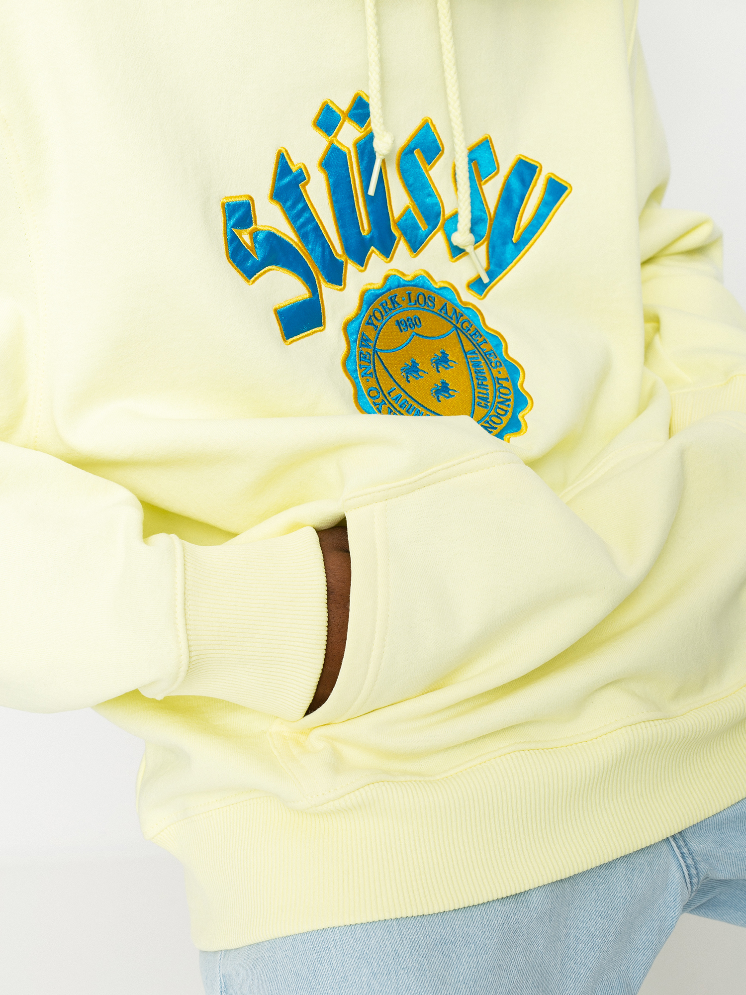 Bluza z kapturem Stussy City Seal App HD (pale yellow)