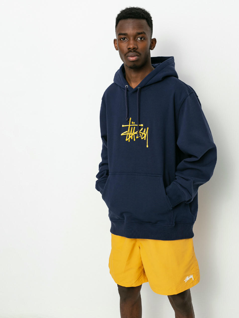 Bluza z kapturem Stussy Basic Stussy App HD (navy)