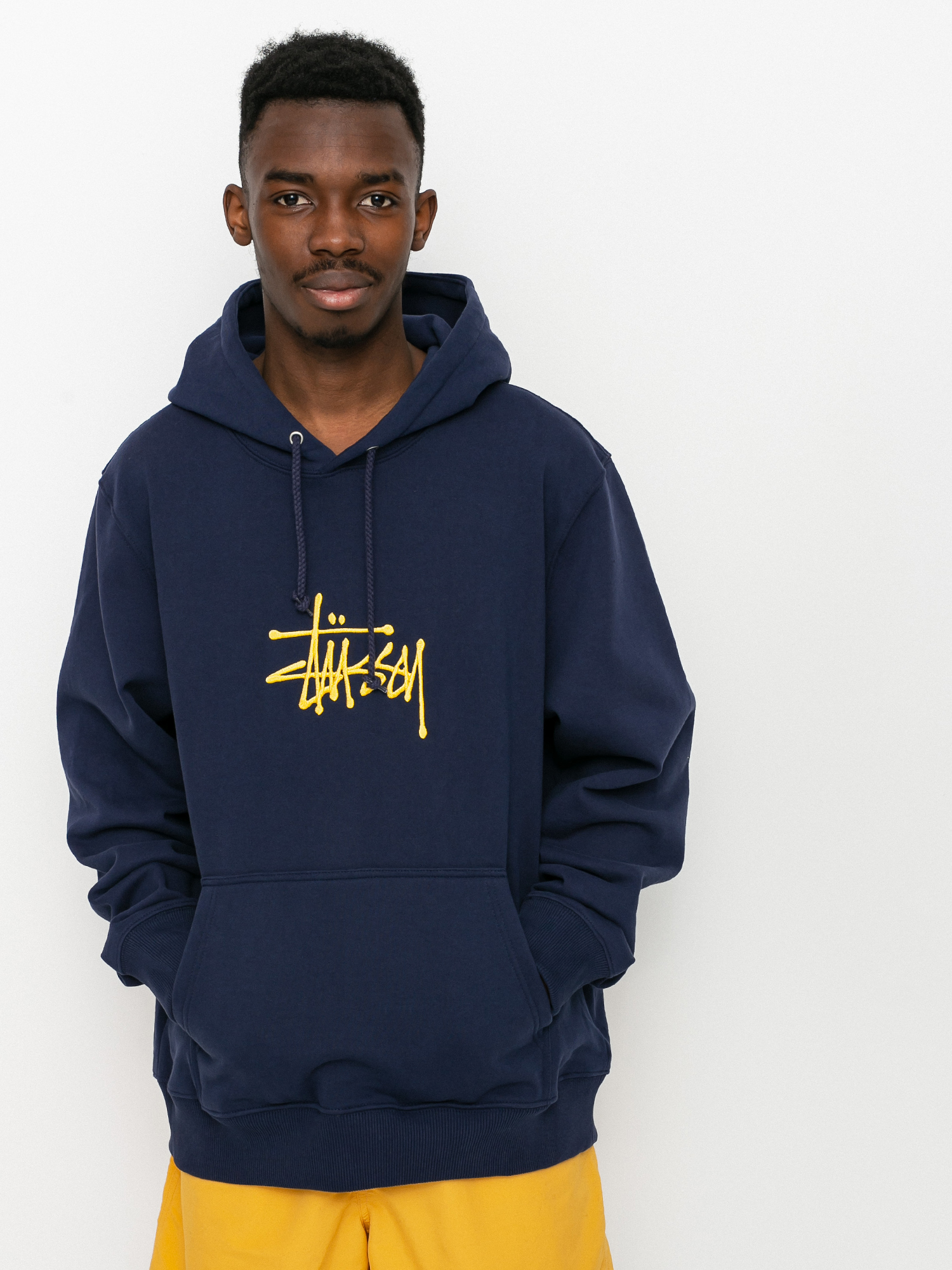 Bluza z kapturem Stussy Basic Stussy App HD (navy)