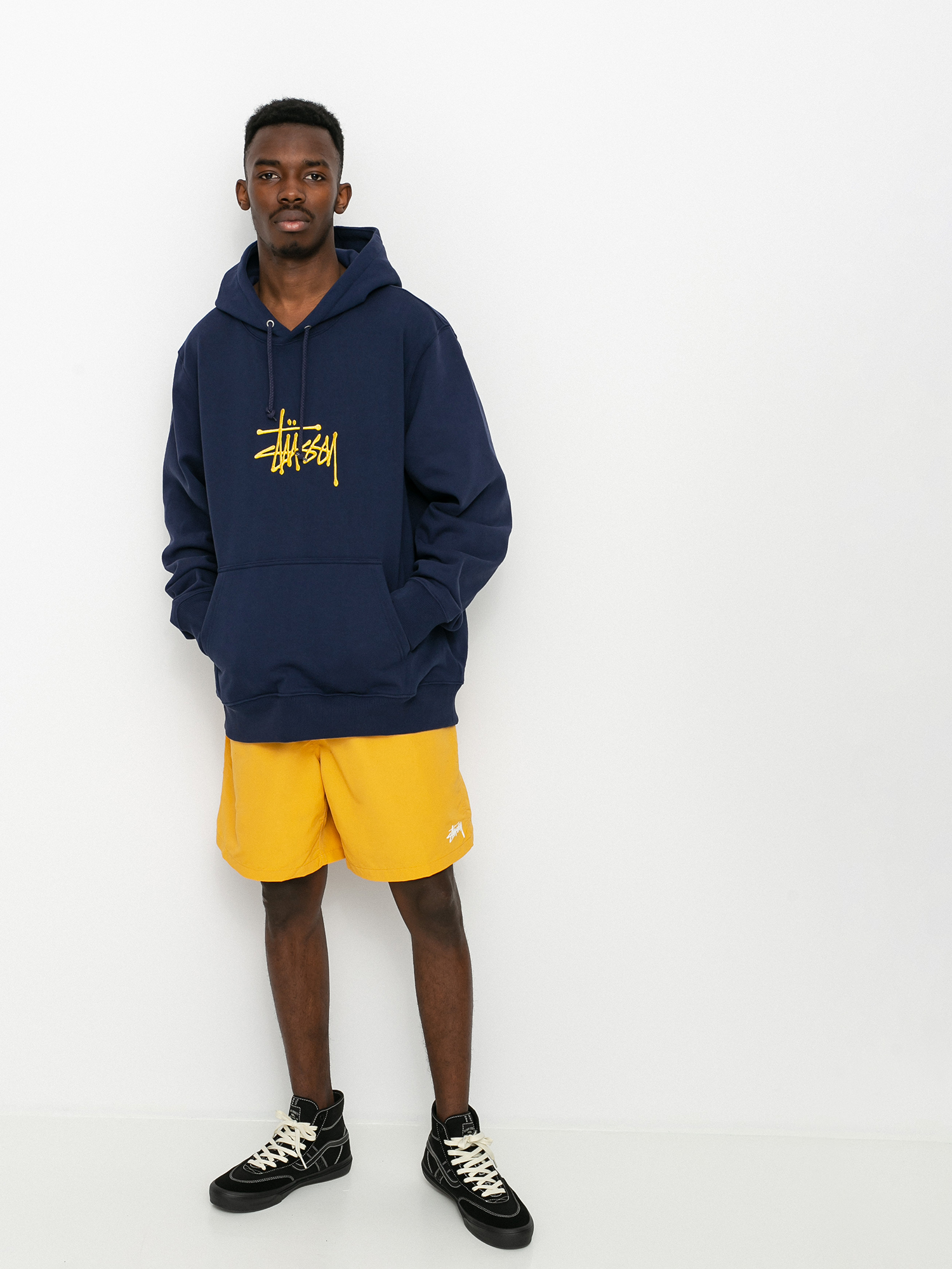Bluza z kapturem Stussy Basic Stussy App HD (navy)