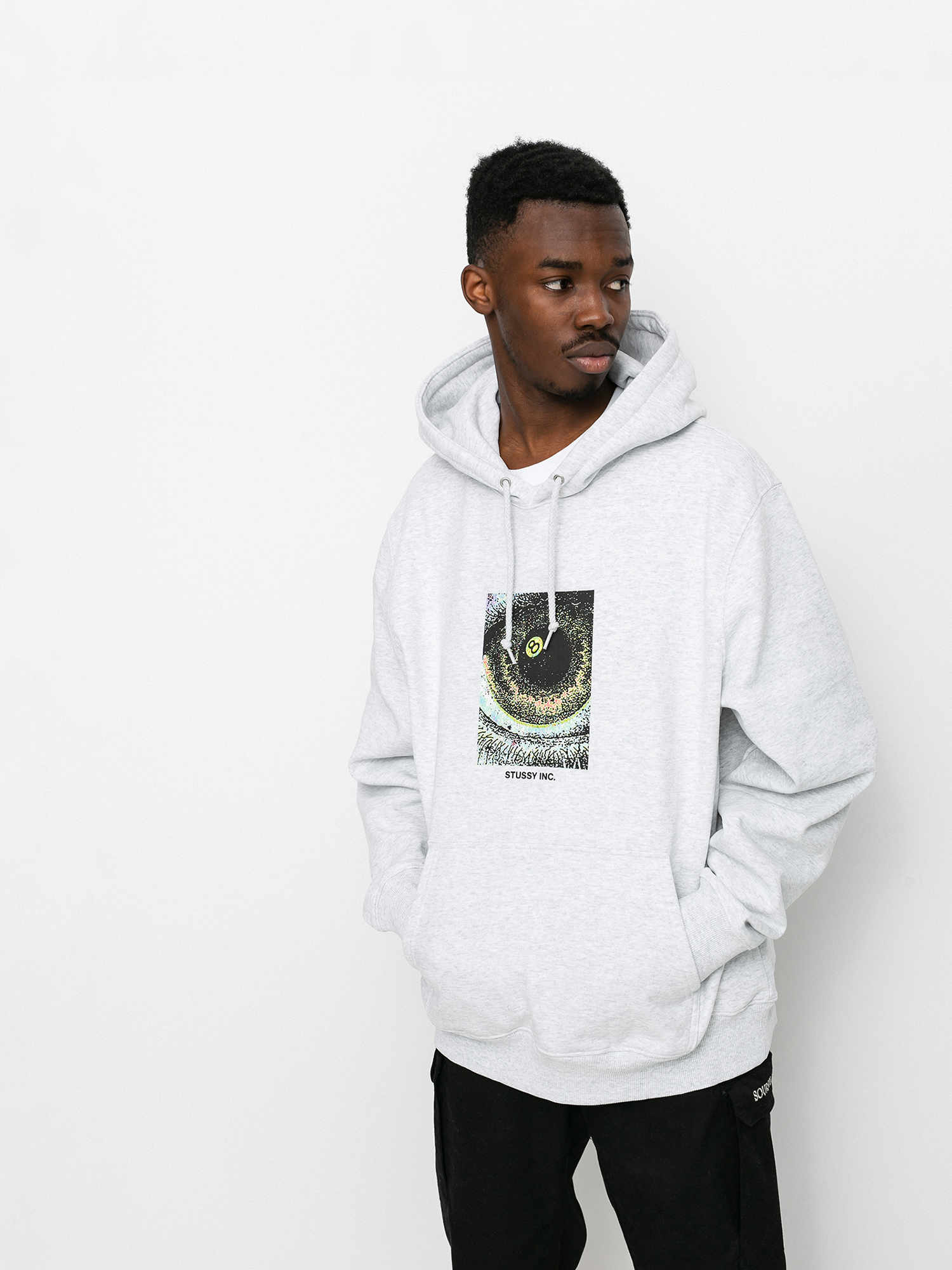 Bluza z kapturem Stussy Acid Eye HD (ash heather)