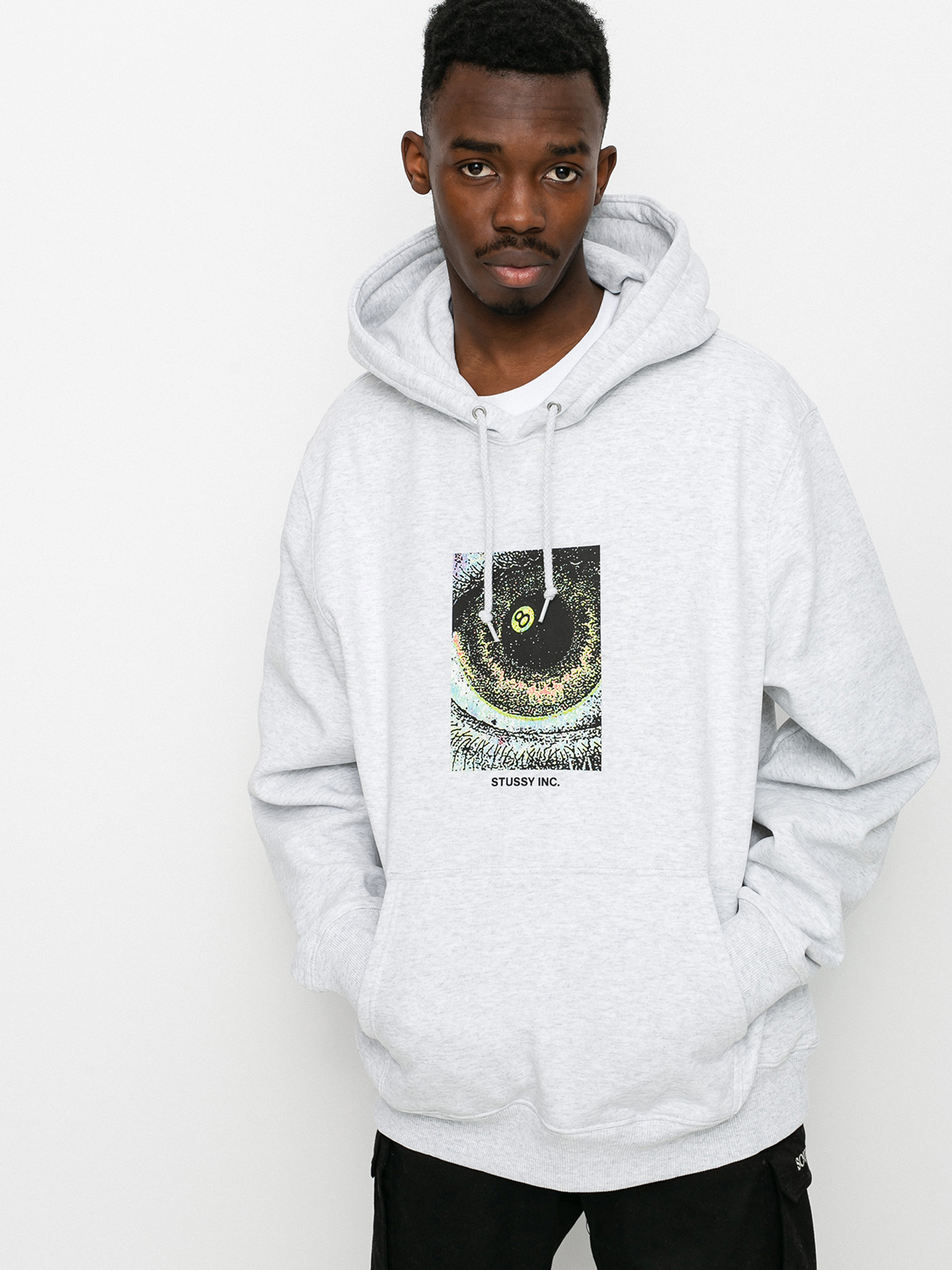 Bluza z kapturem Stussy Acid Eye HD (ash heather)