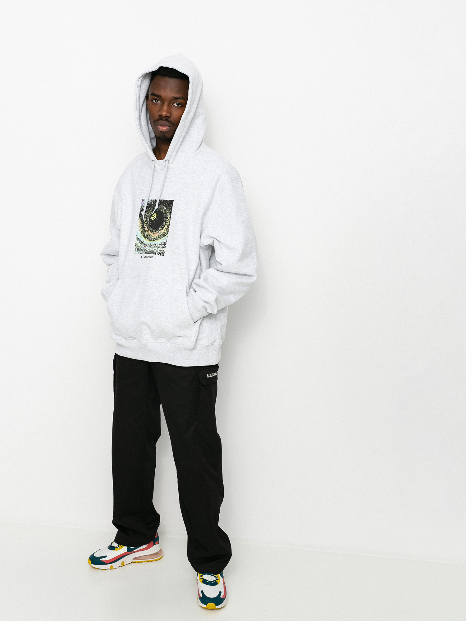 Bluza z kapturem Stussy Acid Eye HD (ash heather)