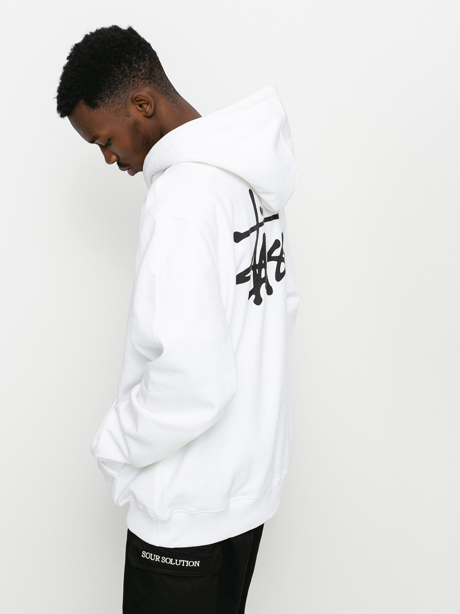 Bluza z kapturem Stussy Basic Stussy HD (white)
