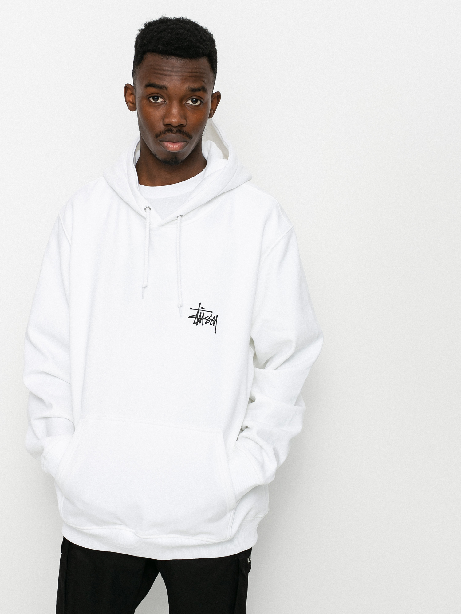 Bluza z kapturem Stussy Basic Stussy HD (white)