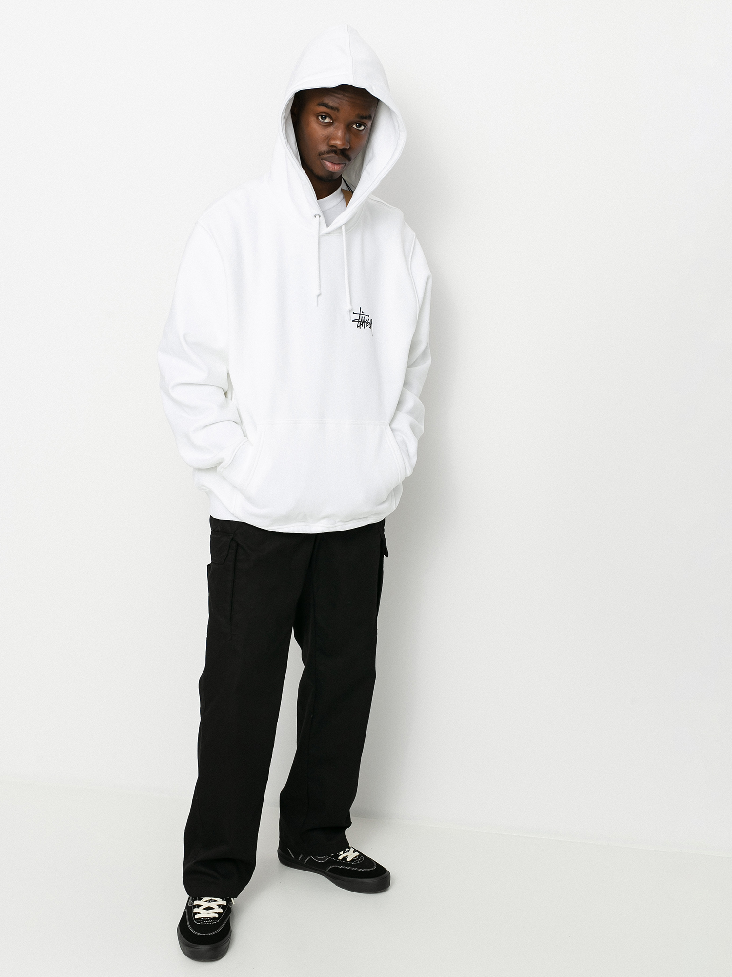 Bluza z kapturem Stussy Basic Stussy HD (white)