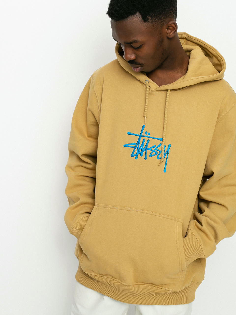 Bluza z kapturem Stussy Basic Stussy App HD (khaki)