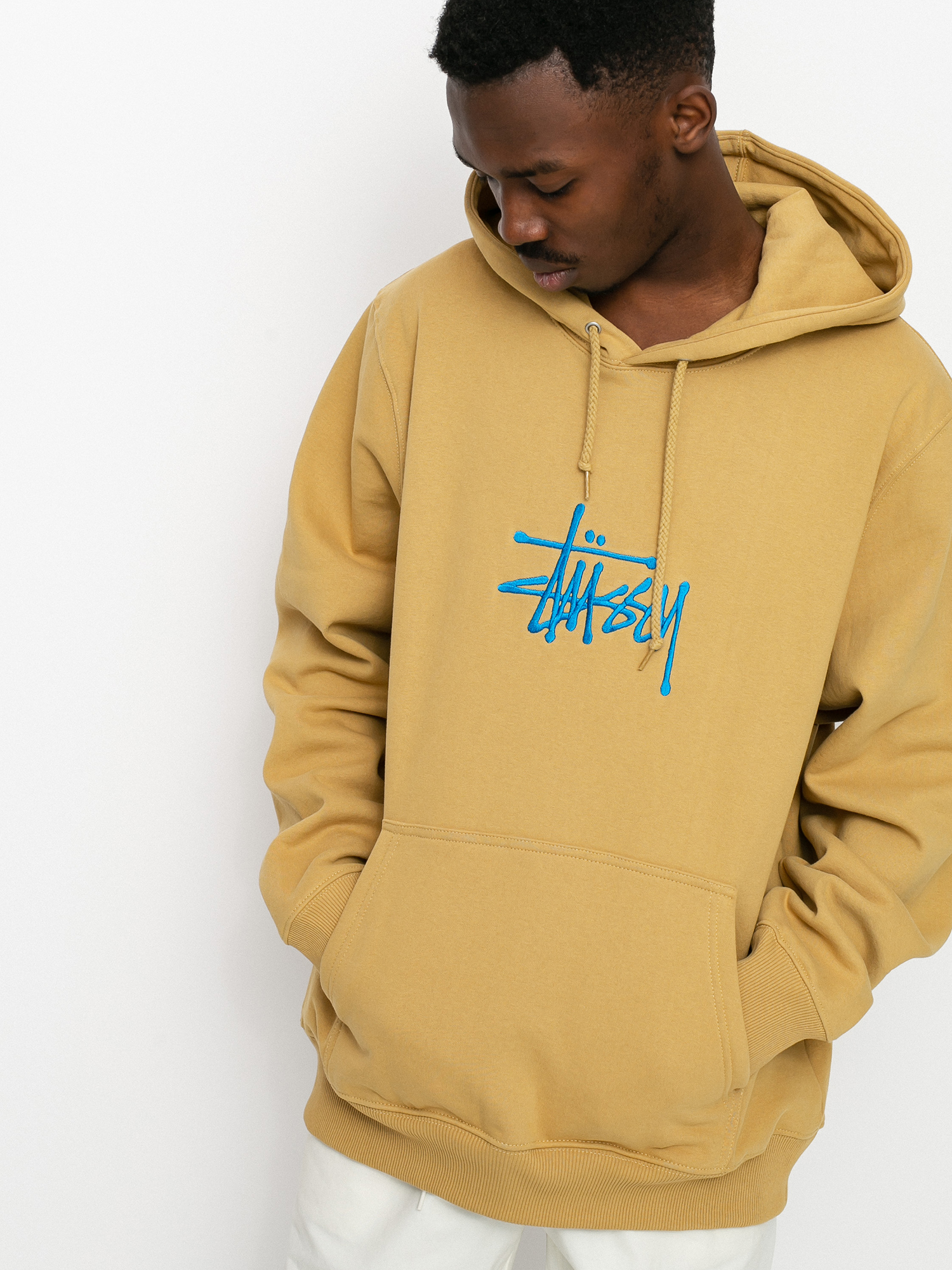 Bluza z kapturem Stussy Basic Stussy App HD (khaki)