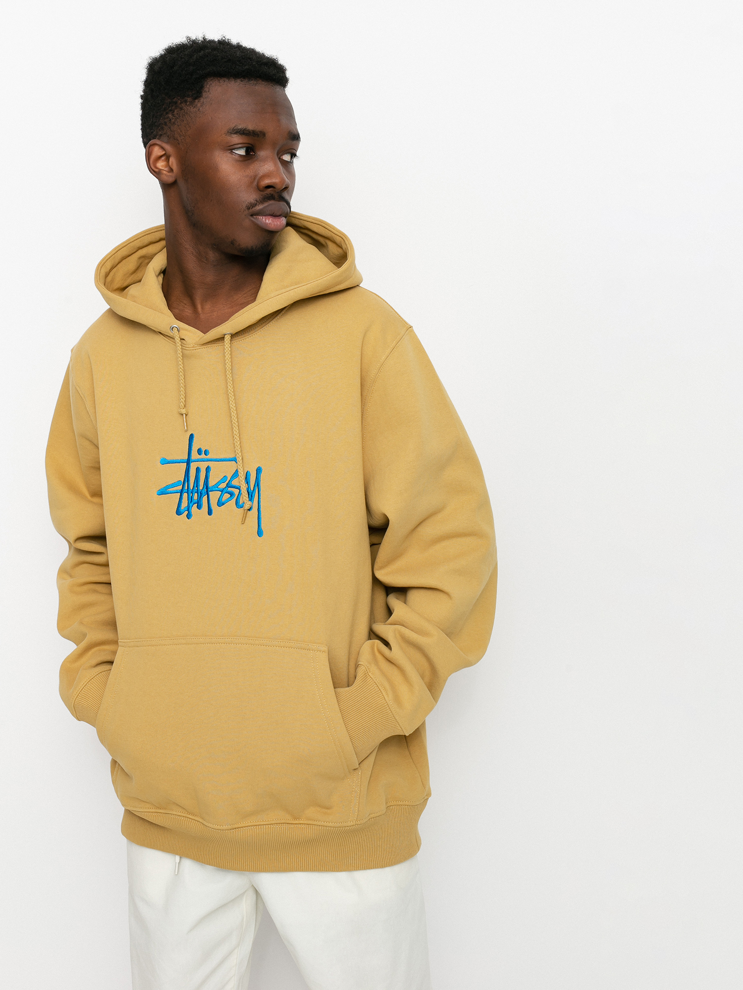 Bluza z kapturem Stussy Basic Stussy App HD (khaki)