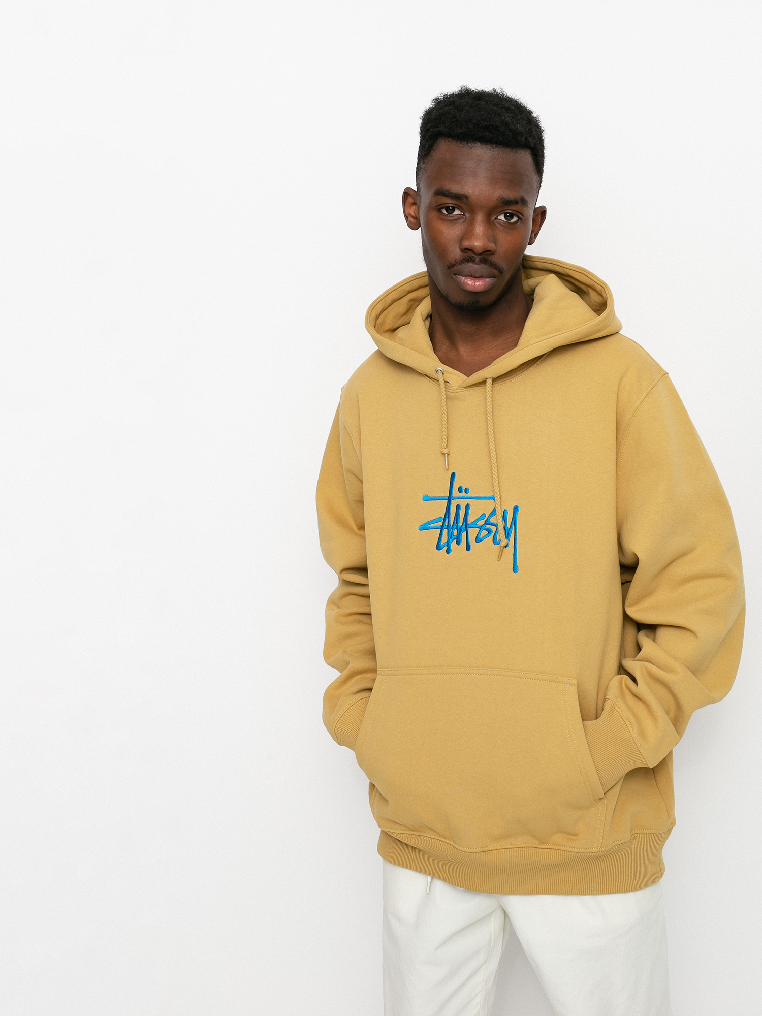 Bluza z kapturem Stussy Basic Stussy App HD (khaki)