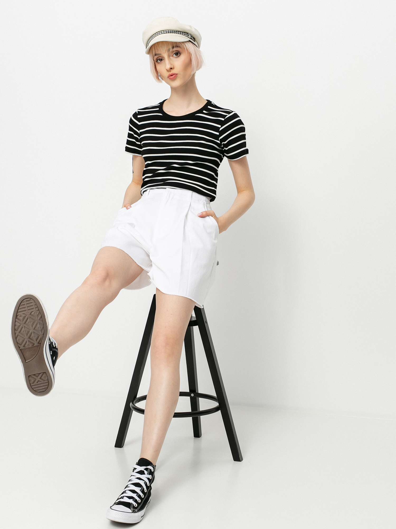 T-shirt Brixton Samantha Baby Wmn (black/white)