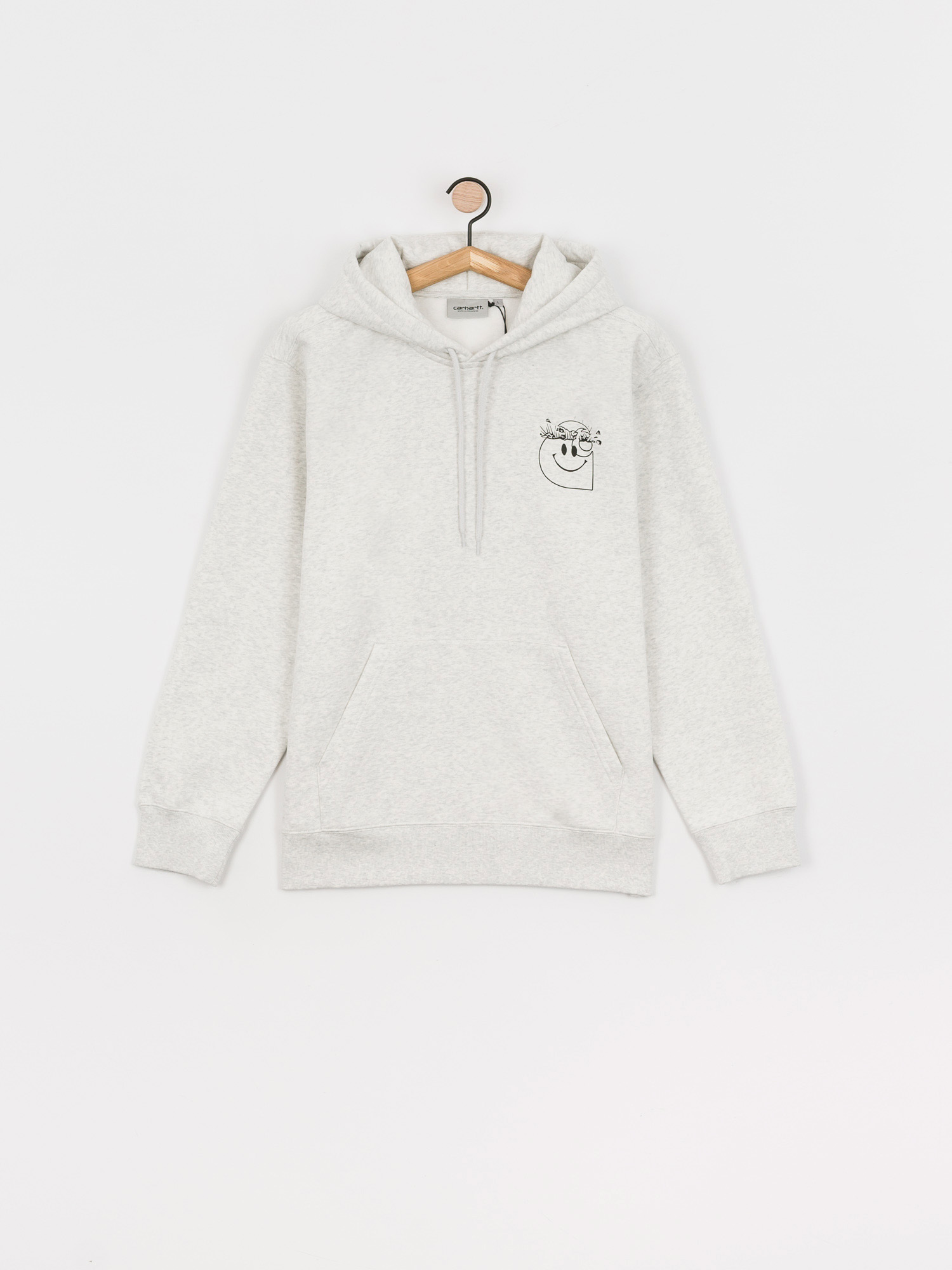 Bluza z kapturem Carhartt WIP Smiley HD (ash heather/black)