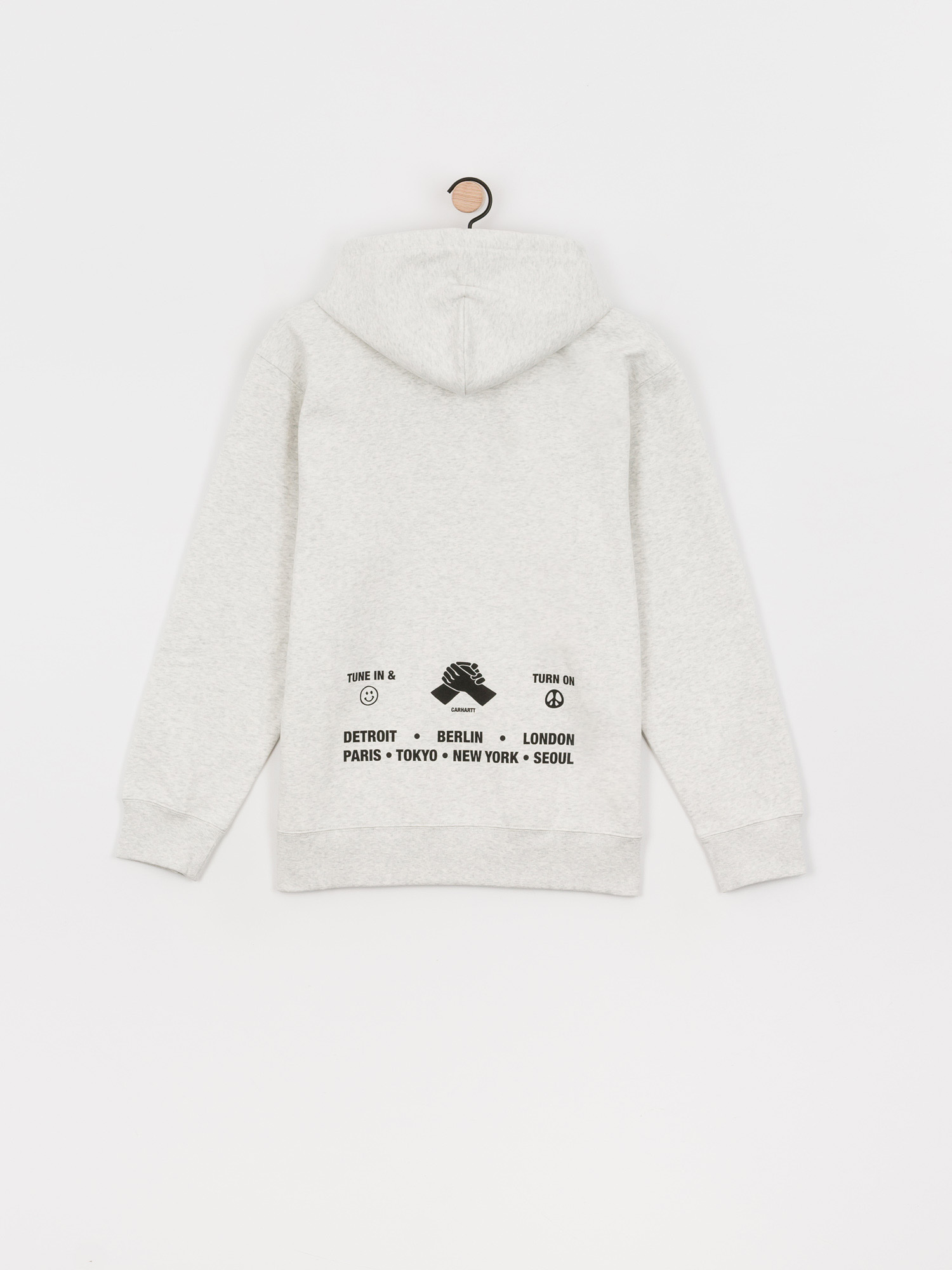 Bluza z kapturem Carhartt WIP Smiley HD (ash heather/black)