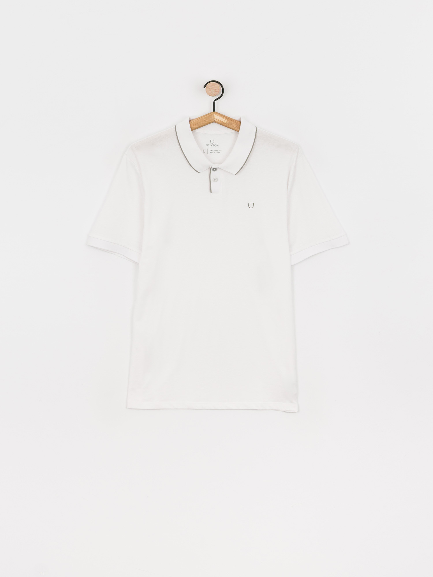 Polo Brixton Proper Polo Knit (white grey)