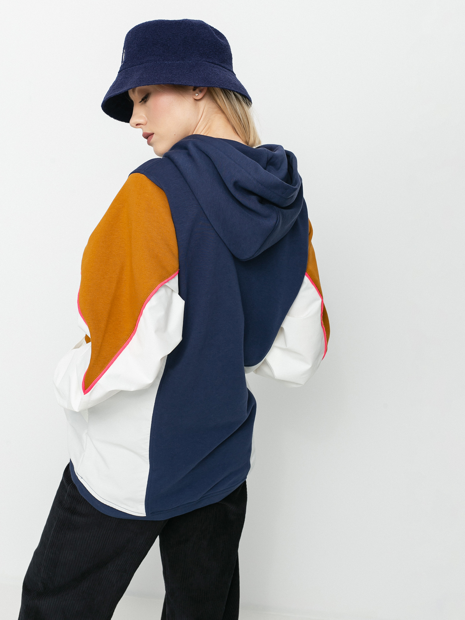 Bluza z kapturem Converse Blocked Alterrain HD Wmn (midnight navy multi)