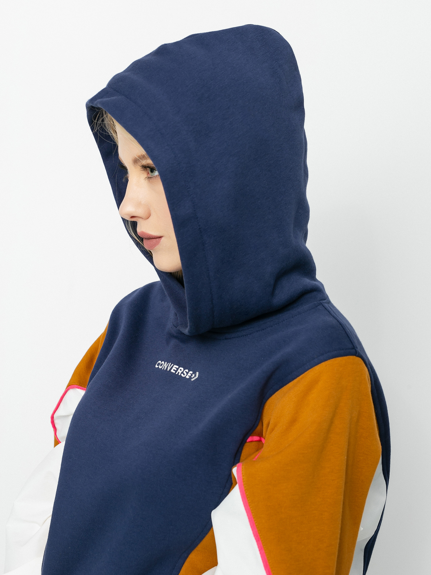 Bluza z kapturem Converse Blocked Alterrain HD Wmn (midnight navy multi)